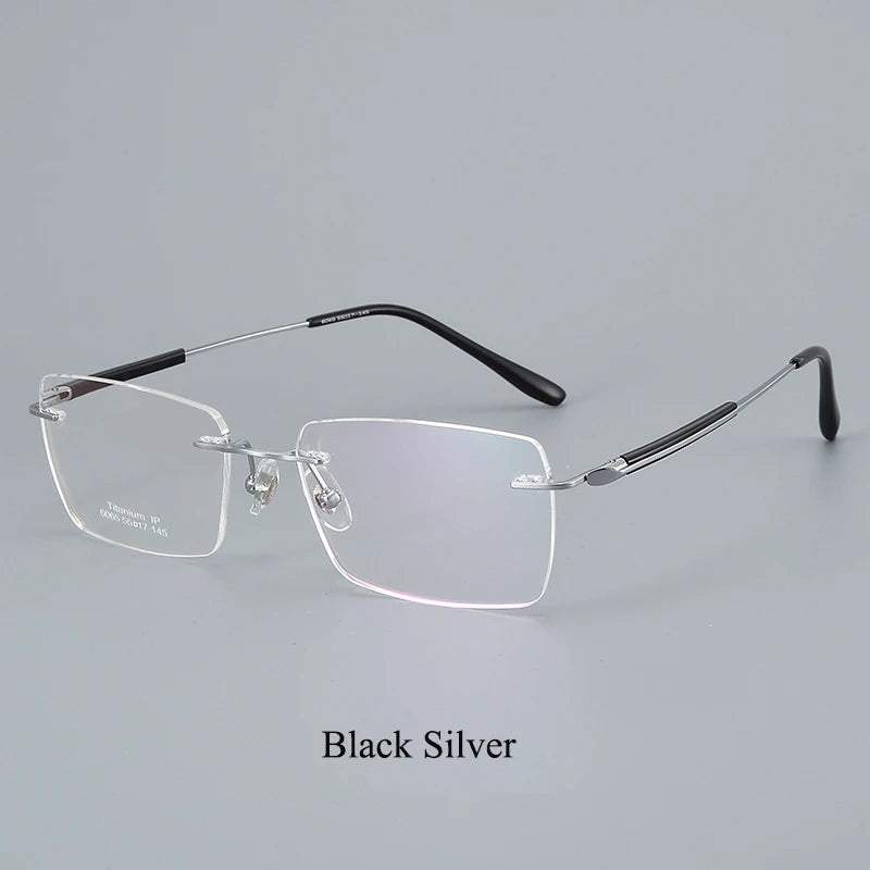 Bclear Unisex Rimless Square Titanium Eyeglasses Frame - Lightweight & Durable Titanium Glasses for Men & Women - Perfect for Reading, Driving & Everyday Use