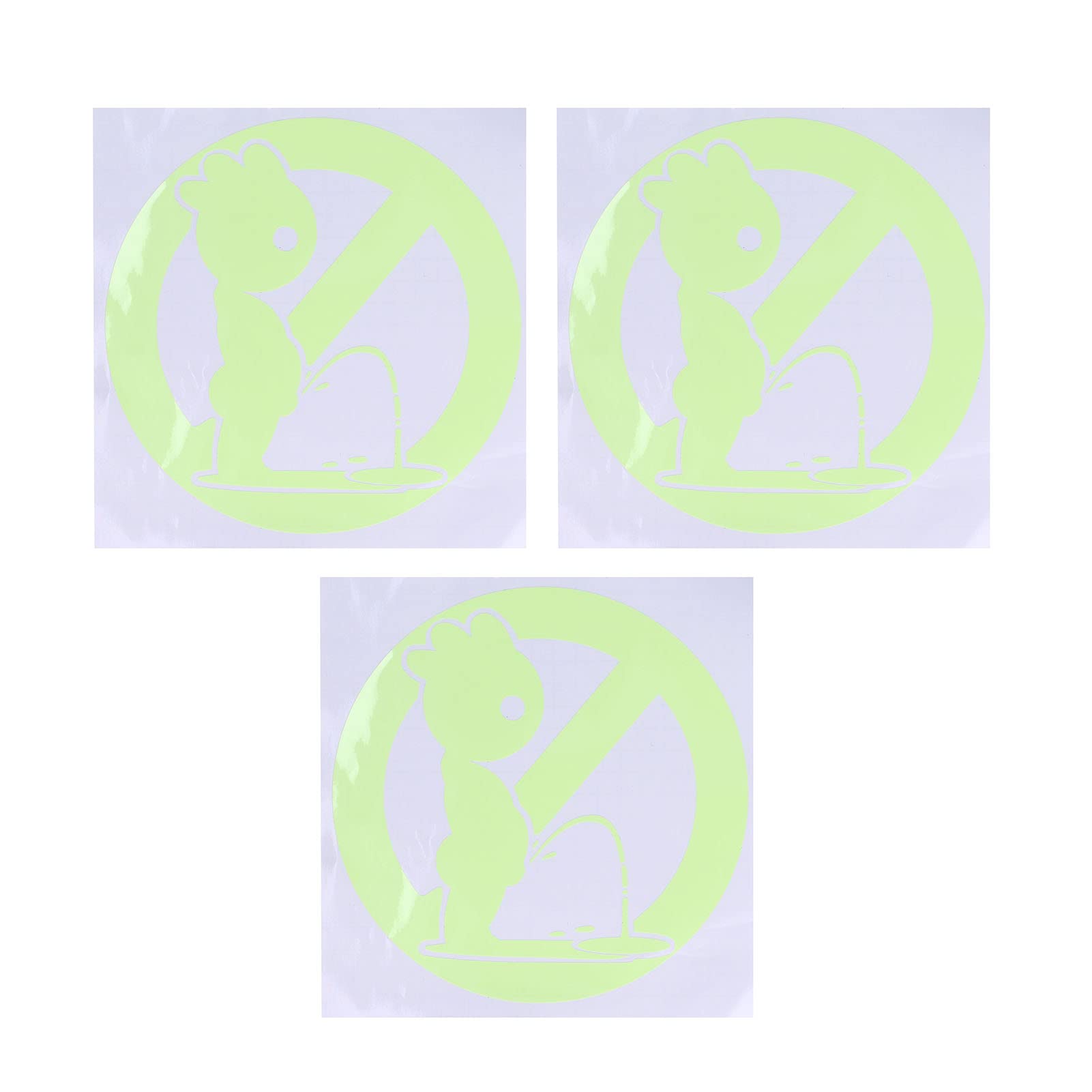 Glow in The Dark Toilet Stickers - 3 Set Self-Adhesive PVC Decals for Bathroom Decor, DIY Wall Art & Anti-Pee Reminder | Perfect for Nighttime Use, Kids' Bathrooms & Home Decoration