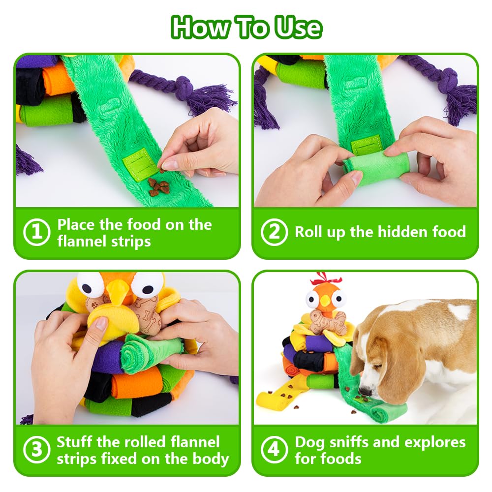 Interactive Snuffle Chicken Dog Toy - Slow Feeder Puzzle Ball for Small, Medium & Large Breeds - Cute Squeaky Enrichment Game for Boredom & Anxiety Relief - Perfect for Halloween, Training & Indoor Playtime