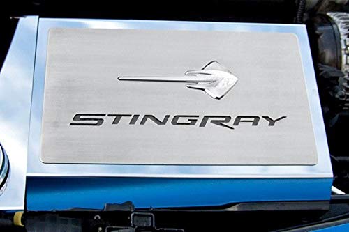 2014-2019 C7 Corvette Stingray Logo Fuse Box Cover with Carbon Fiber Inlay - Premium Engine Bay Accessory for Chevy Corvette - Perfect for Car Shows & Performance Upgrades