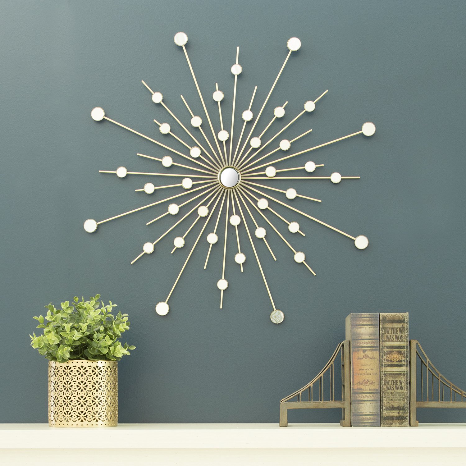 Stratton Gold Sparkle Mirror Burst Wall Decor - 24