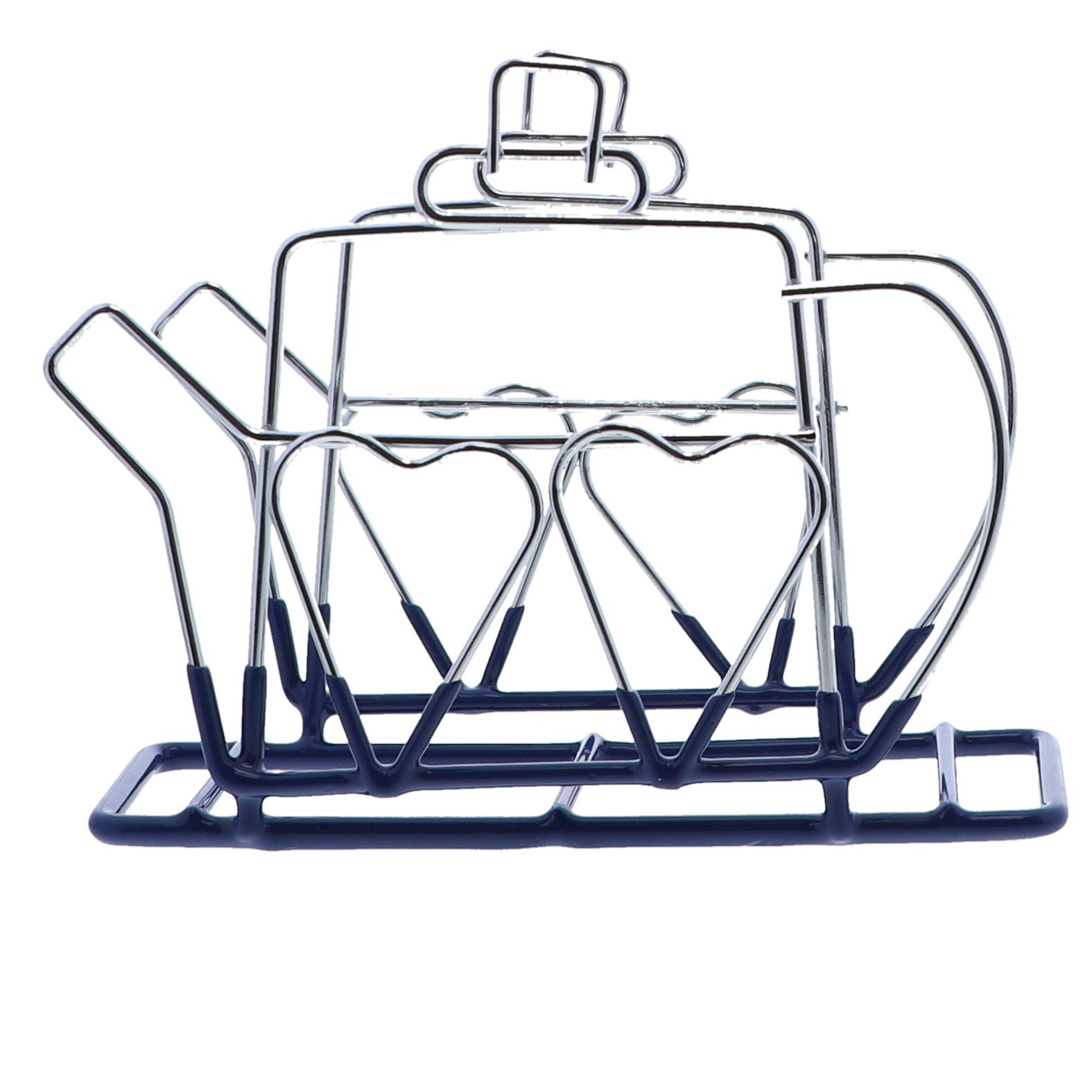 Blue Wire Napkin Stand with Teapot Napkin Holder - Elegant Tableware for Tea Parties, Dining Decor & Kitchen Organization