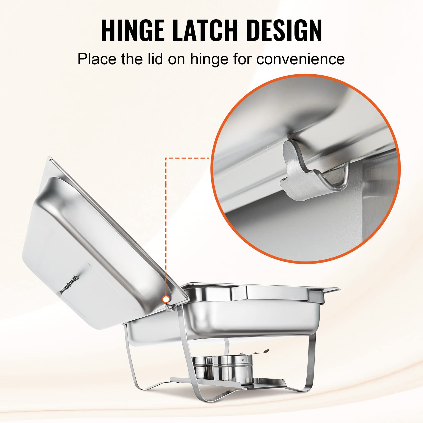 Stainless Steel 8 Qt Chafing Dish Buffet Set (2 Pack) - Includes 2 Full & 4 Half Size Pans, Rectangle Catering Warmer with Lid, Water Pan, Folding Stand, Fuel Tray & Holder Clip - Perfect for Buffets, Catering Events & Party Food Serving