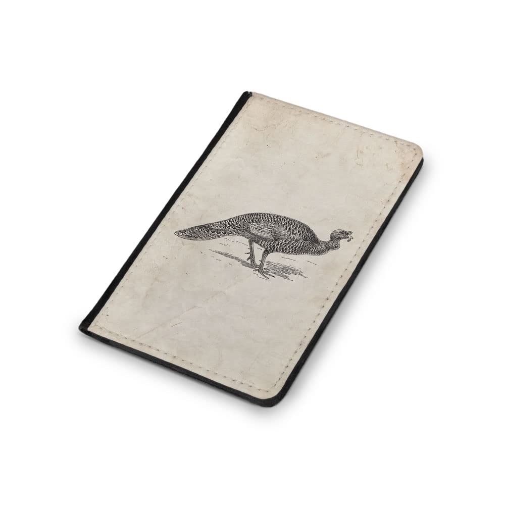 Ocellated Turkey Flip Wallet - RFID Blocking Travel Passport Holder & ID Organizer Cover for Secure Document Storage - Perfect for Airports, Business Trips, and International Travel