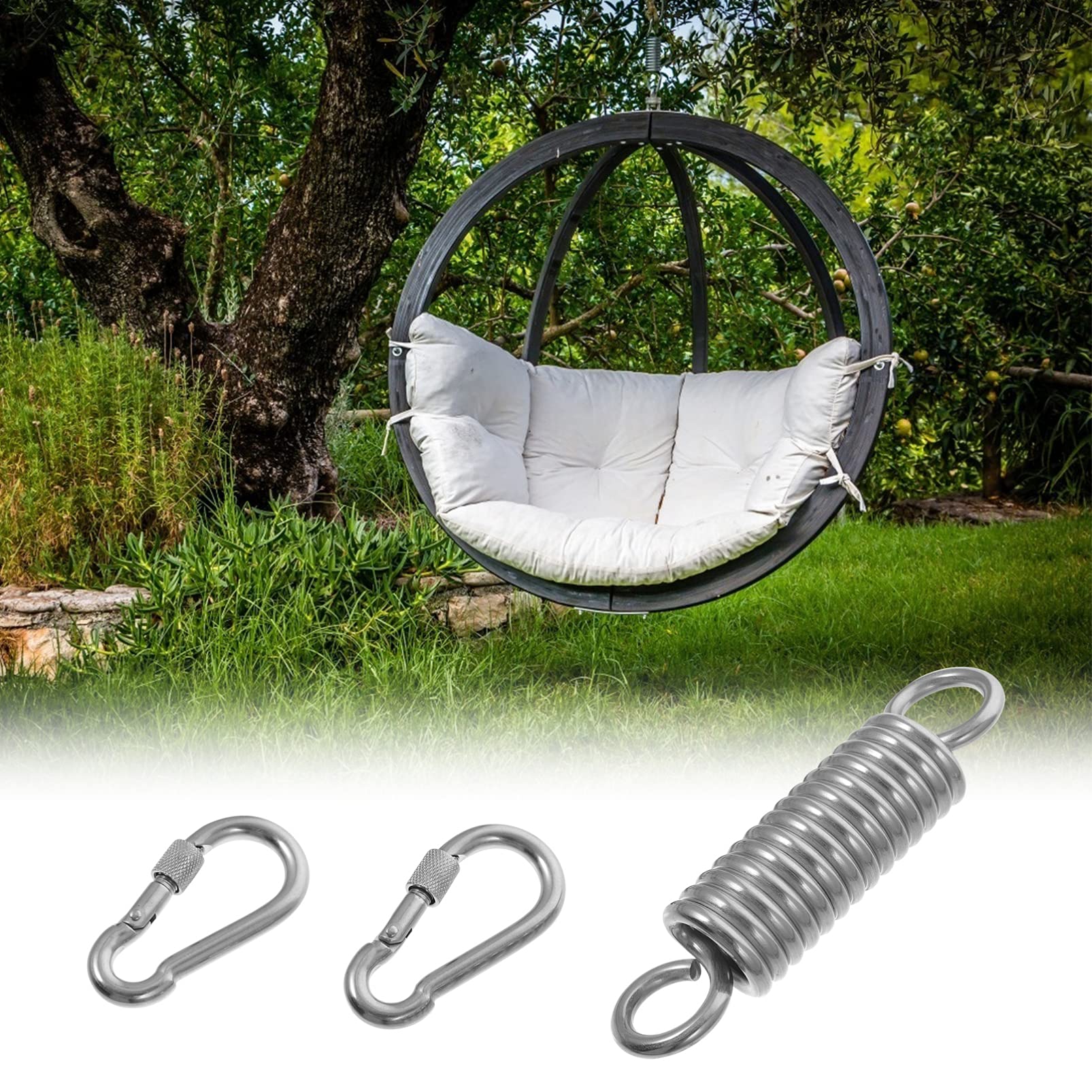 UKCOCO Heavy Duty Retractable Spring Hook Set - Durable Hanging Hooks for Hammocks, Swings, Clothes Racks & Porch (1 Set) - Perfect for Outdoor, Indoor & Garage Organization