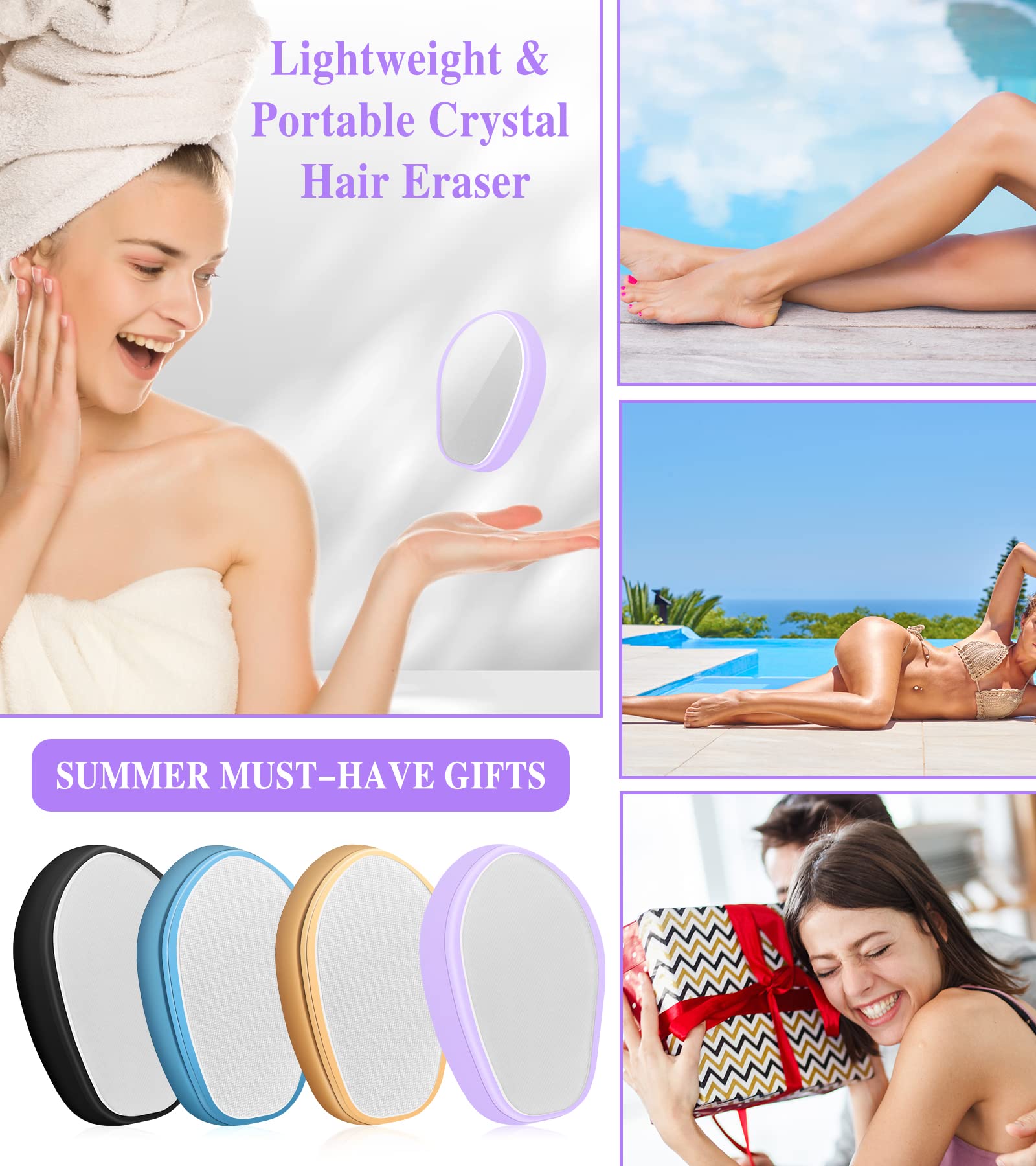 Nano Crystal Hair Removal Stone - Painless & Reusable Hair Remover for Men & Women | Quick & Easy Crystal Hair Eraser for Smooth Skin | Perfect for Face, Legs, Arms & Bikini Line