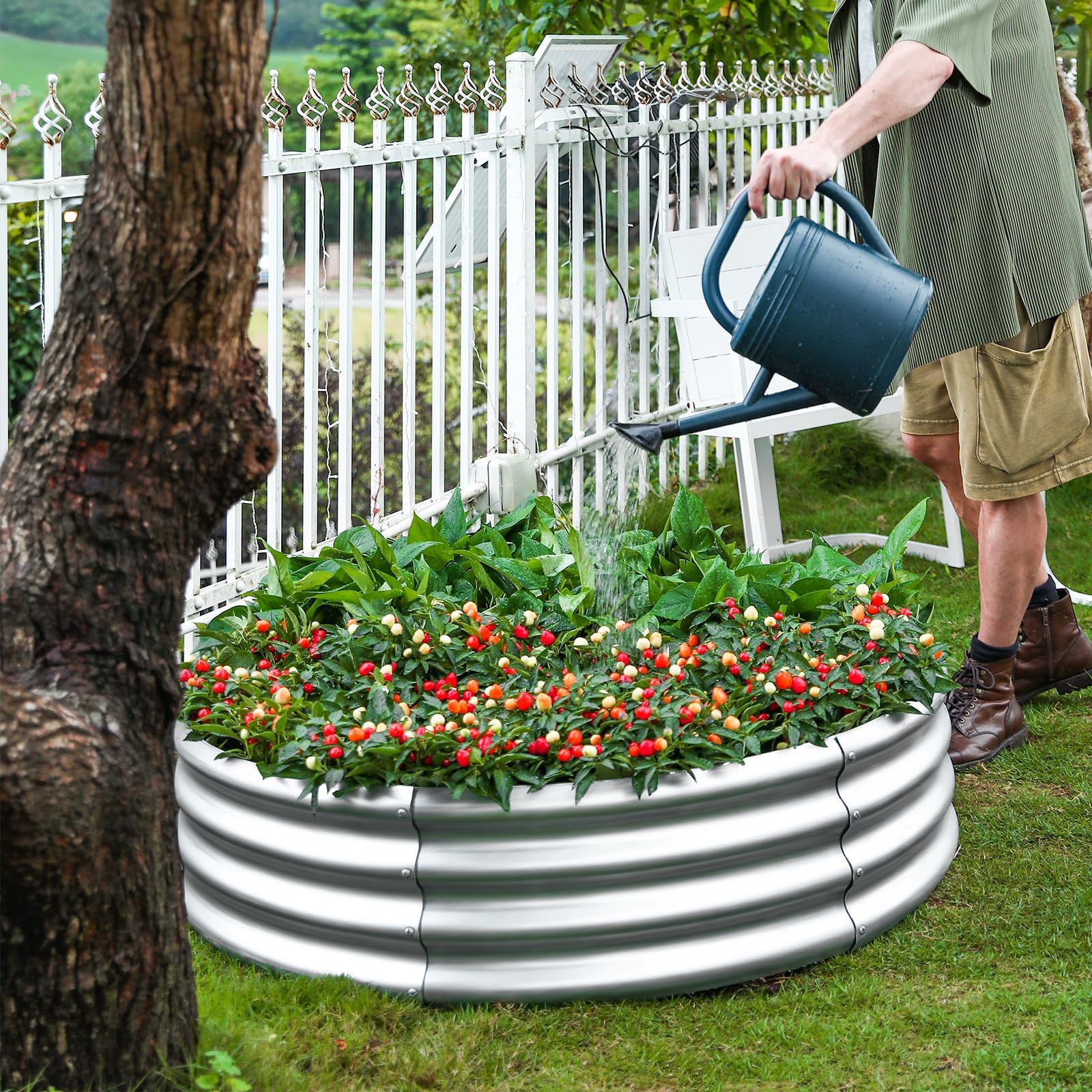 Galvanized Raised Garden Bed Kit - 2 Pack 4x4x1ft Outdoor Planter Box for Vegetables, Herbs & Flowers | Durable Metal Garden Beds for Backyard, Patio & Urban Gardening | Easy Assembly & Rust-Proof Design