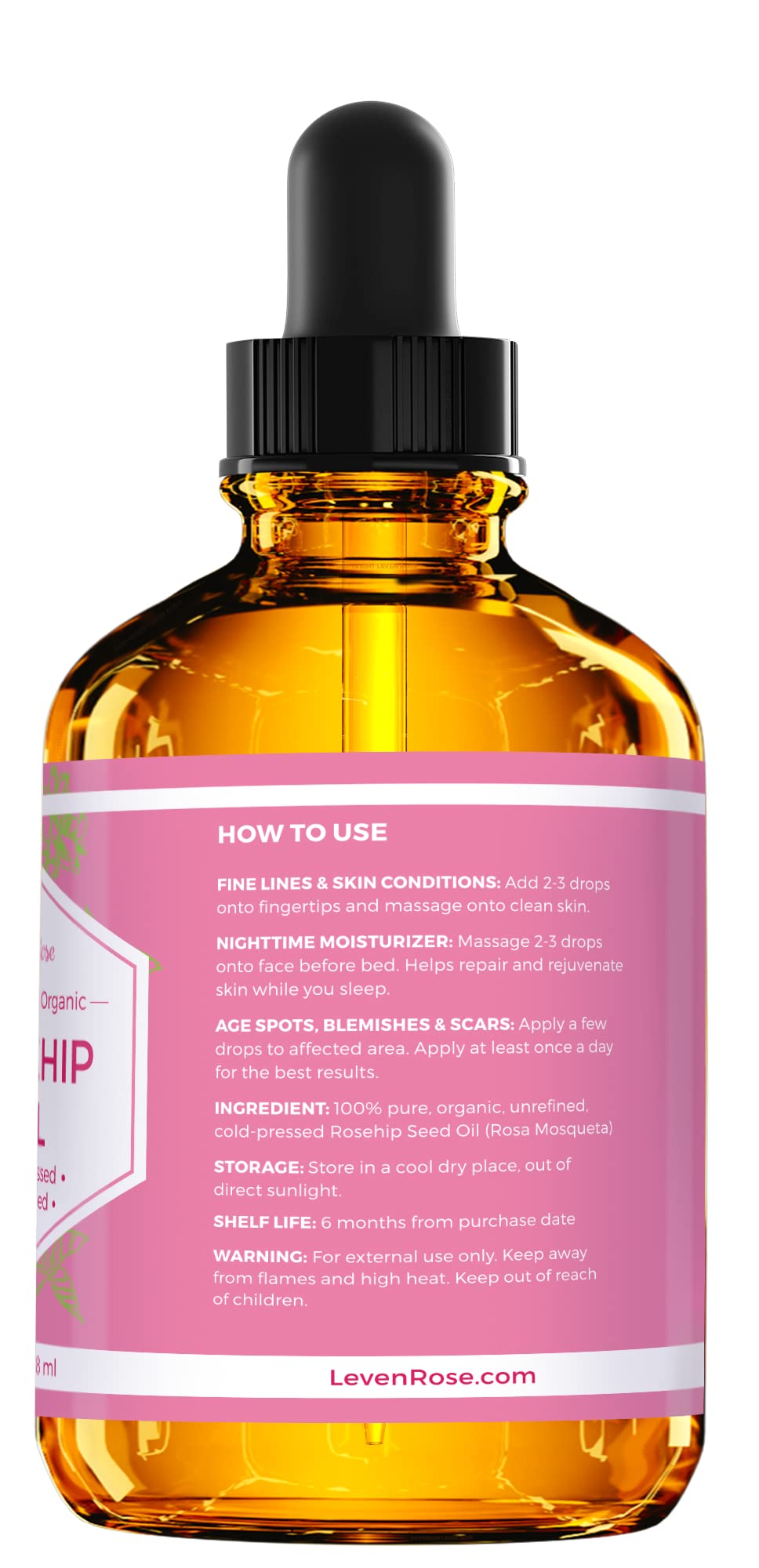 Leven Rose Winter Combat Bundle - 4oz Rosehip Oil, Night Serum & 24K Gold Rose Water | Organic Skincare Set for Dry Skin, Anti-Aging & Nighttime Routine | Perfect for Winter Hydration & Glowing Skin