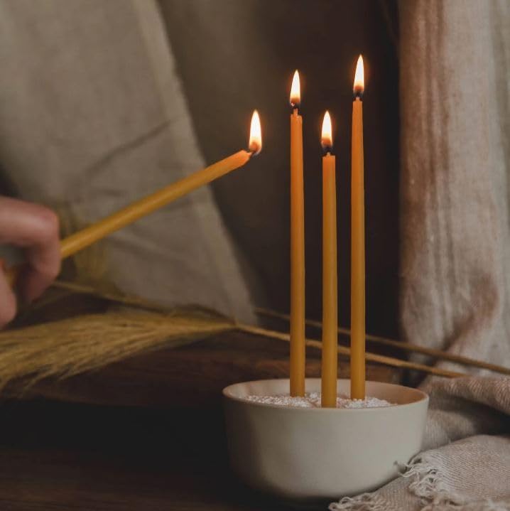 100% Pure Beeswax Candles - Organic Handmade 2-Hour Burn Time, 7.5