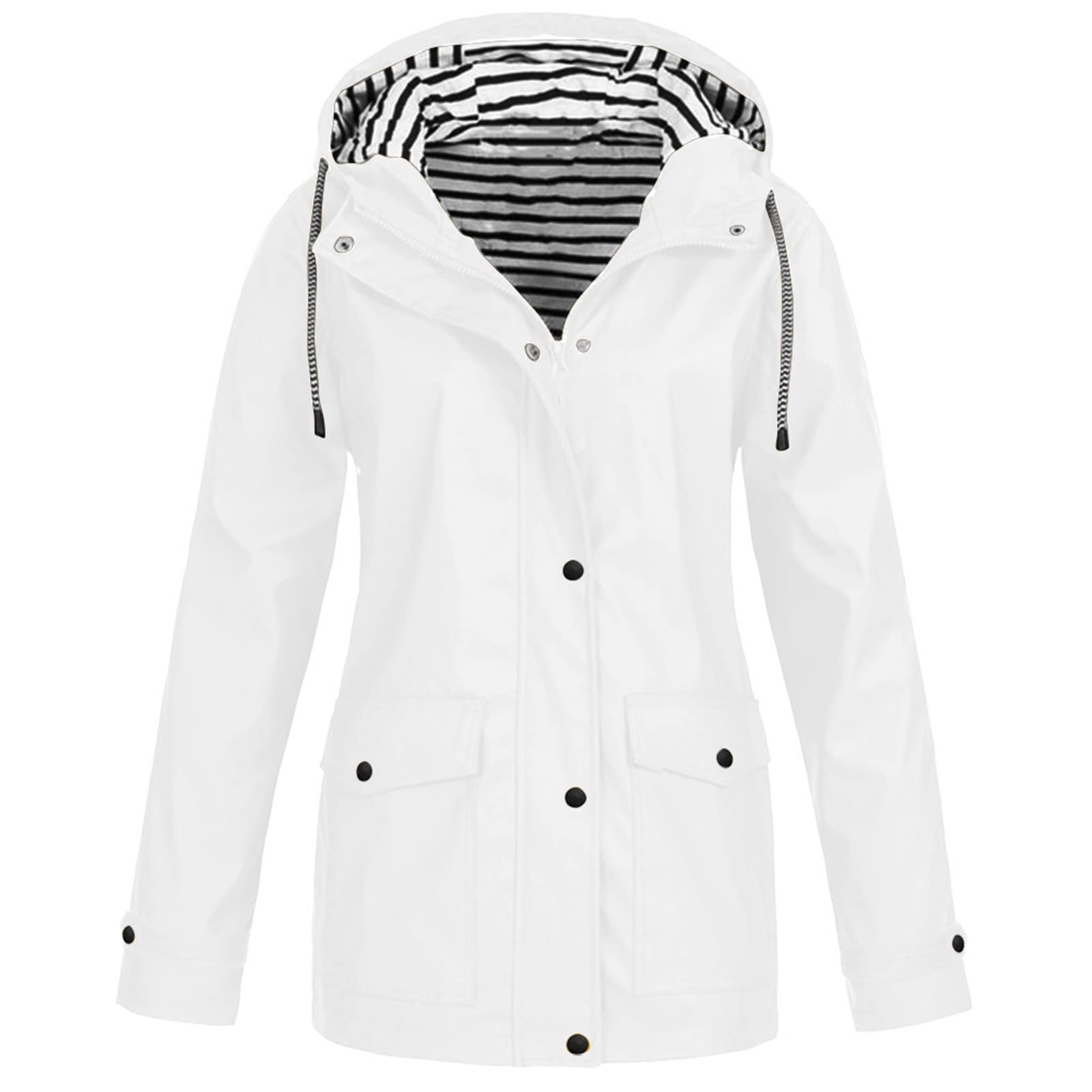 2024 Trendy Women's Lightweight Waterproof Rain Jacket with Hood - Windproof Zip Up Hiking Jacket for Outdoor Travel & Daily Commute