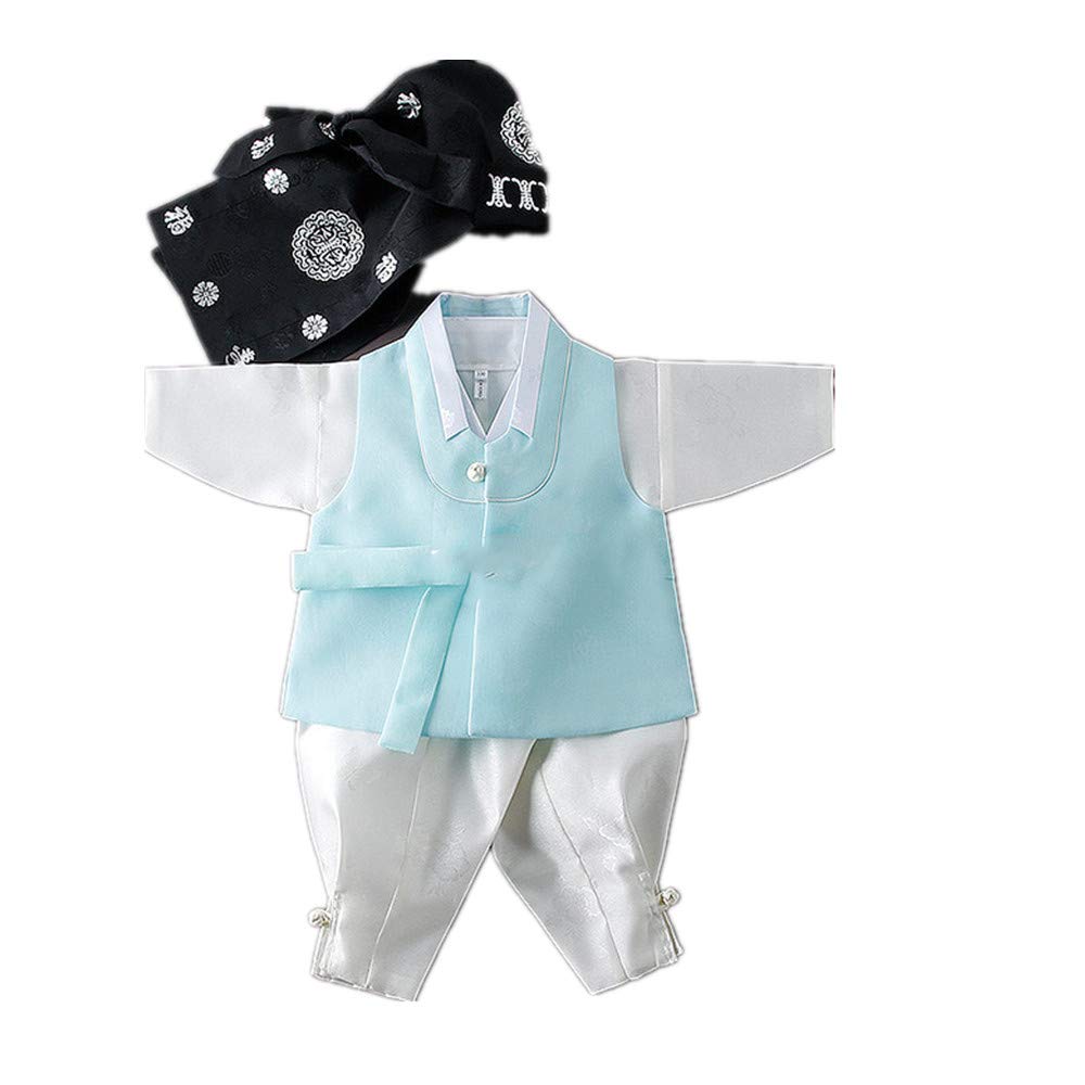 Korean Traditional Hanbok for Baby Boy - 100-Day Dol Celebration & Birthday Party Outfit - Authentic Korean National Costume for Infants - Perfect for Doljanchi, First Birthday & Cultural Events