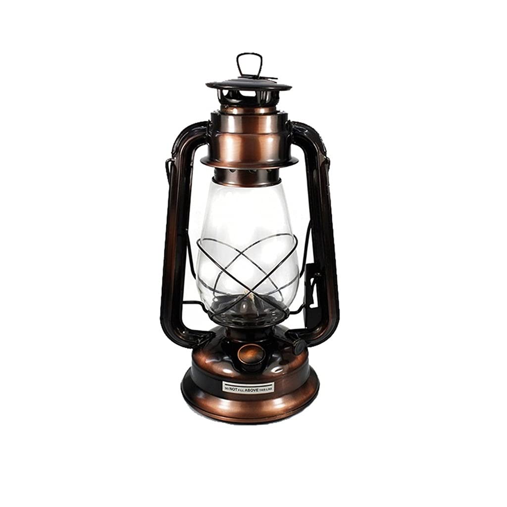 Vintage Kerosene Camping Lantern - Portable Dimmable Oil Lamp for Outdoor Adventures, Camping, Hiking, Fishing & Emergency Power Outages | Classic Retro Style Wick Light for Tent, Cabin & Backyard Use