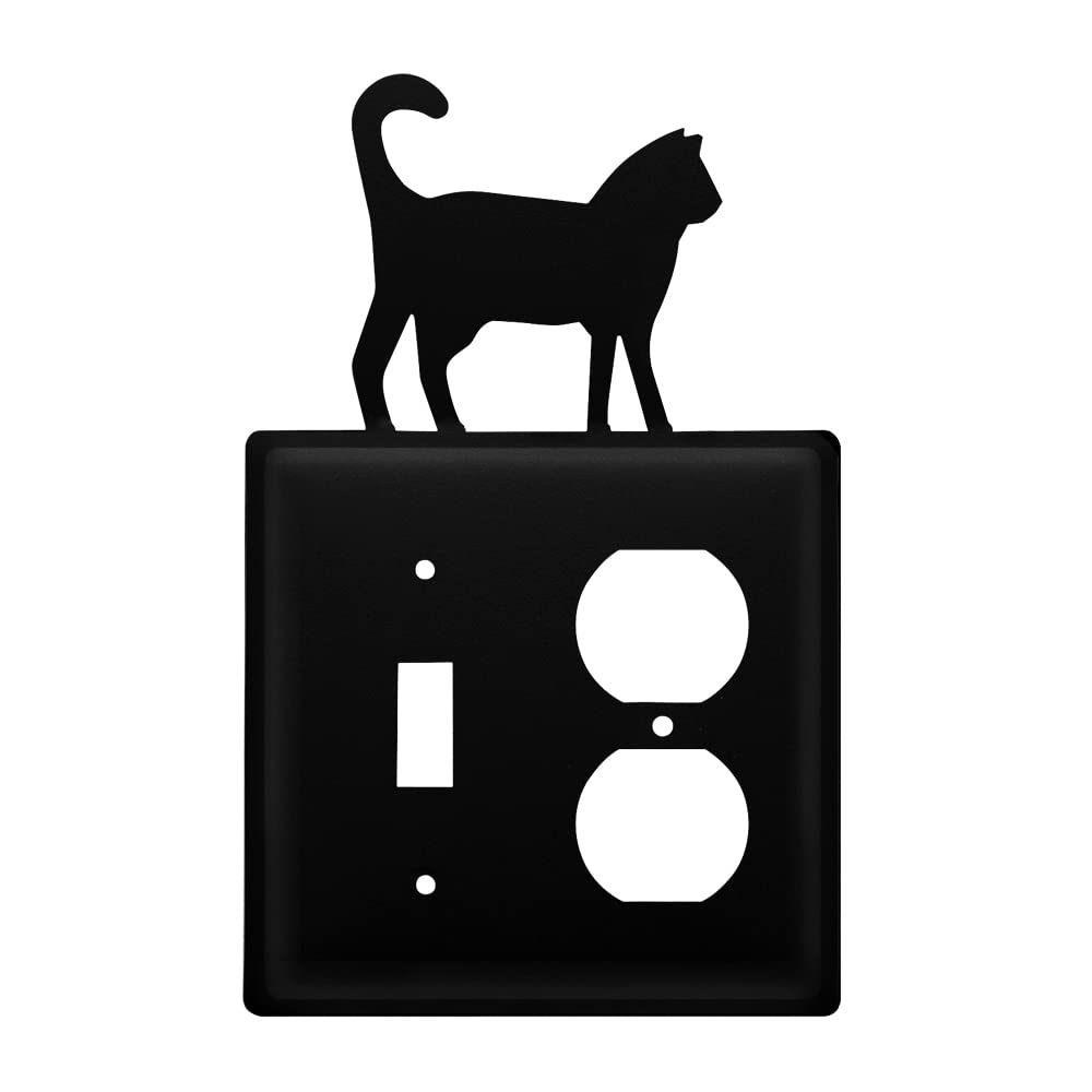 Rustic Wrought Iron Pet Cat Switch Plate Cover - Decorative Electrical Outlet Protector for Home Safety (Ideal for Living Rooms, Bedrooms & Pet-Friendly Spaces)