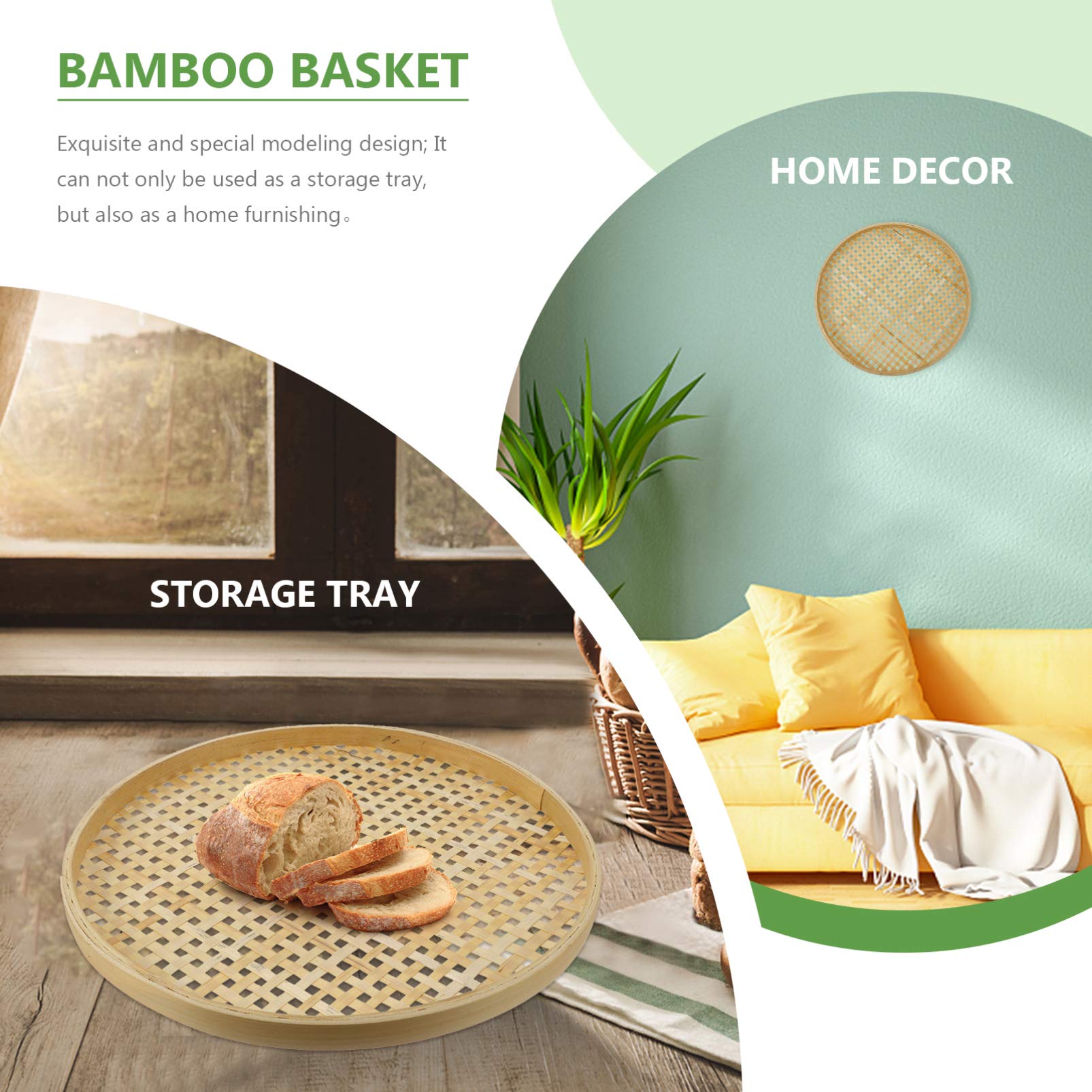 **Premium Bamboo Sieve Basket - Handwoven Bamboo Tray for Candy, Snacks & Fruits | Eco-Friendly Kitchen Storage & Serving Container for Parties, Picnics & Home Decor**
