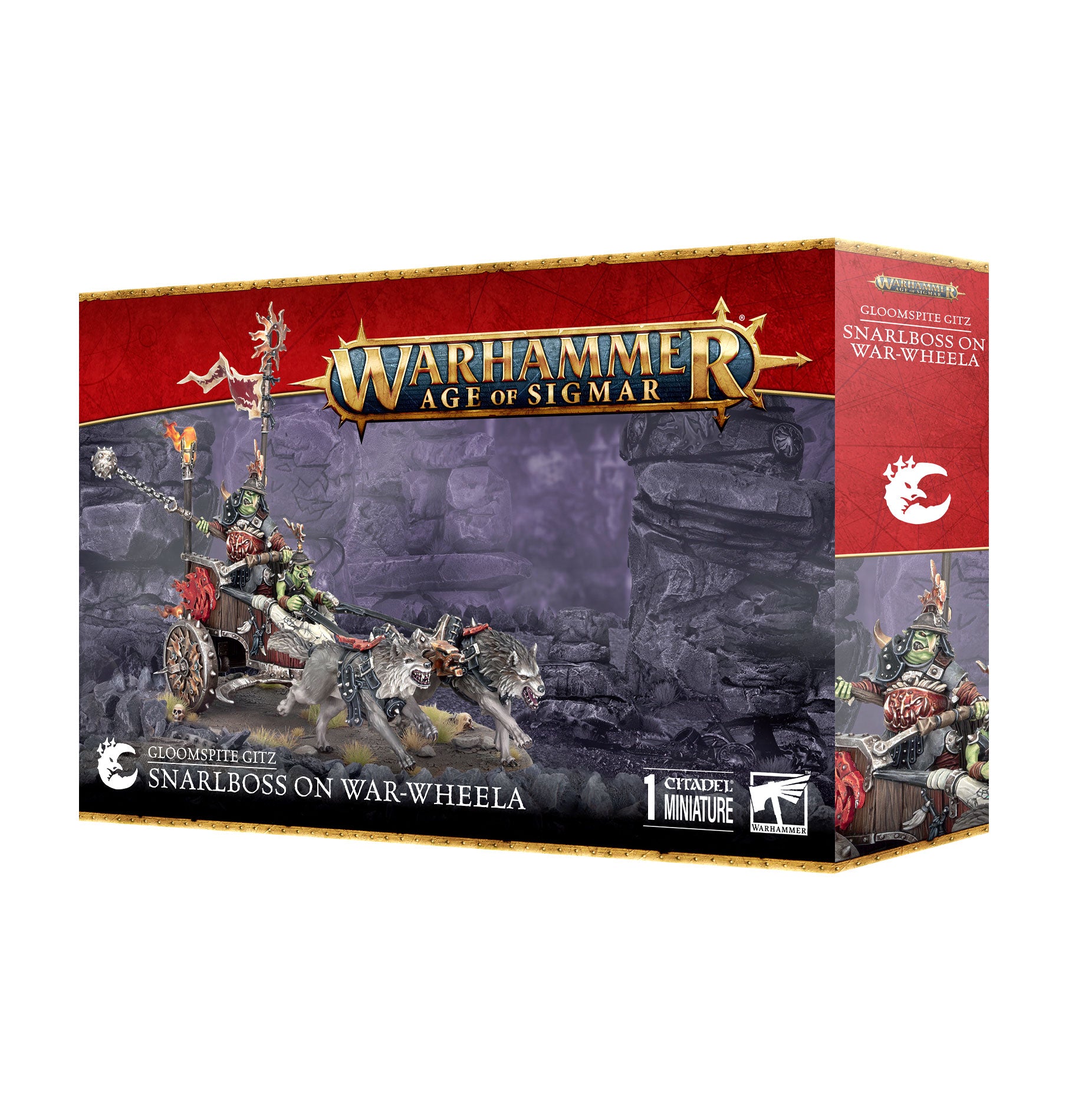 AOS: Gloomspite Gitz Snarlboss on War Wheela - Tabletop Miniature for Warhammer Age of Sigmar Battles & Fantasy Gaming Scenes