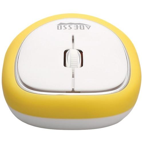 Adesso IMOUSE E60Y Wireless Ergonomic Stress Relief Gel Mouse - Comfortable Anti-Stress Computer Mouse for Office & Gaming (Yellow) - Perfect for Long Work Hours & PC Gaming Sessions
