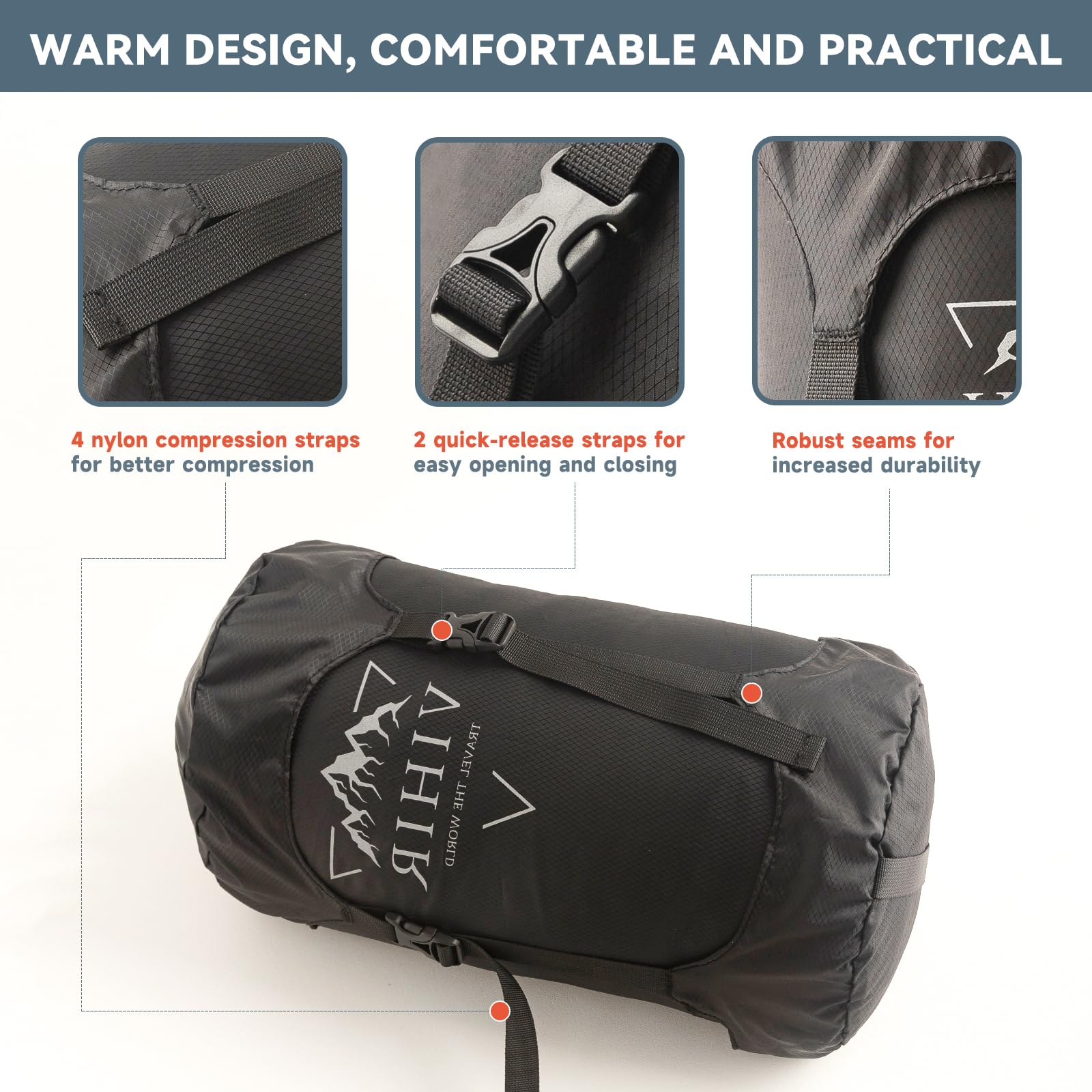 Ultralight Waterproof Compression Sack 10L/14L/20L - Space Saving Sleeping Bag Storage for Hiking, Camping & Backpacking | Perfect for Outdoor Adventures & Travel Gear Organization