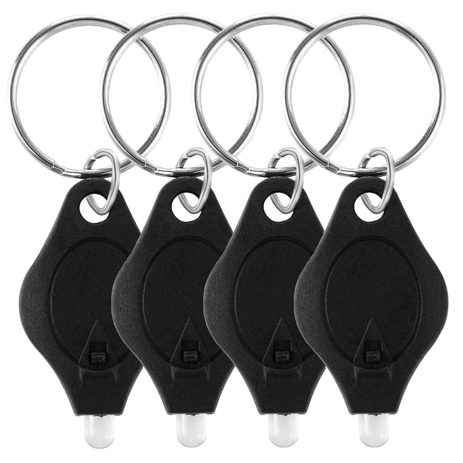 Ultra Bright Mini LED Keychain Flashlight 4 Pack - Portable Replaceable Battery Micro Emergency Torch for Camping, Hiking, Outdoor Adventures, Night Walking & Power Outages (Ideal for Keyrings, Emergency Kits & Outdoor Gear)