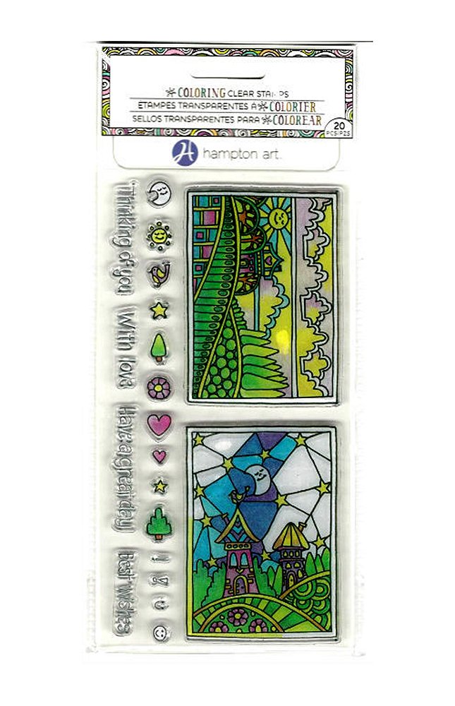 Hampton Art Color Me Clear Stamps - Sun & Moon Design for DIY Scrapbooking, Card Making & Craft Projects | Perfect for Journals, Invitations & Home Decor