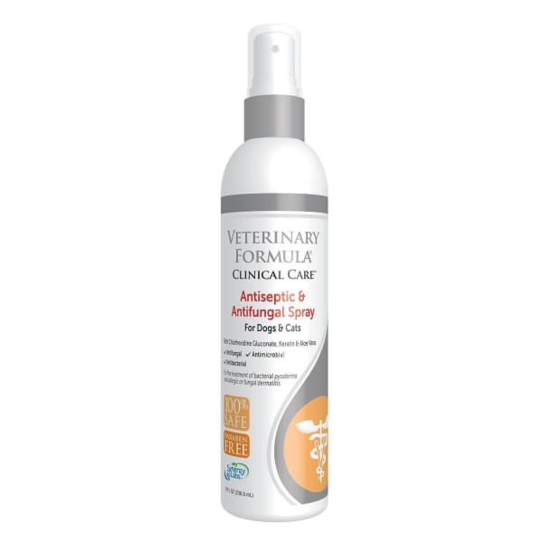 Veterinary Formula Clinical Care Antiseptic & Antifungal Spray for Dogs & Cats - 8 oz Medicated Spray for Skin Infections, Hot Spots & Wound Care - Ideal for Pet First Aid & Post-Surgery Recovery