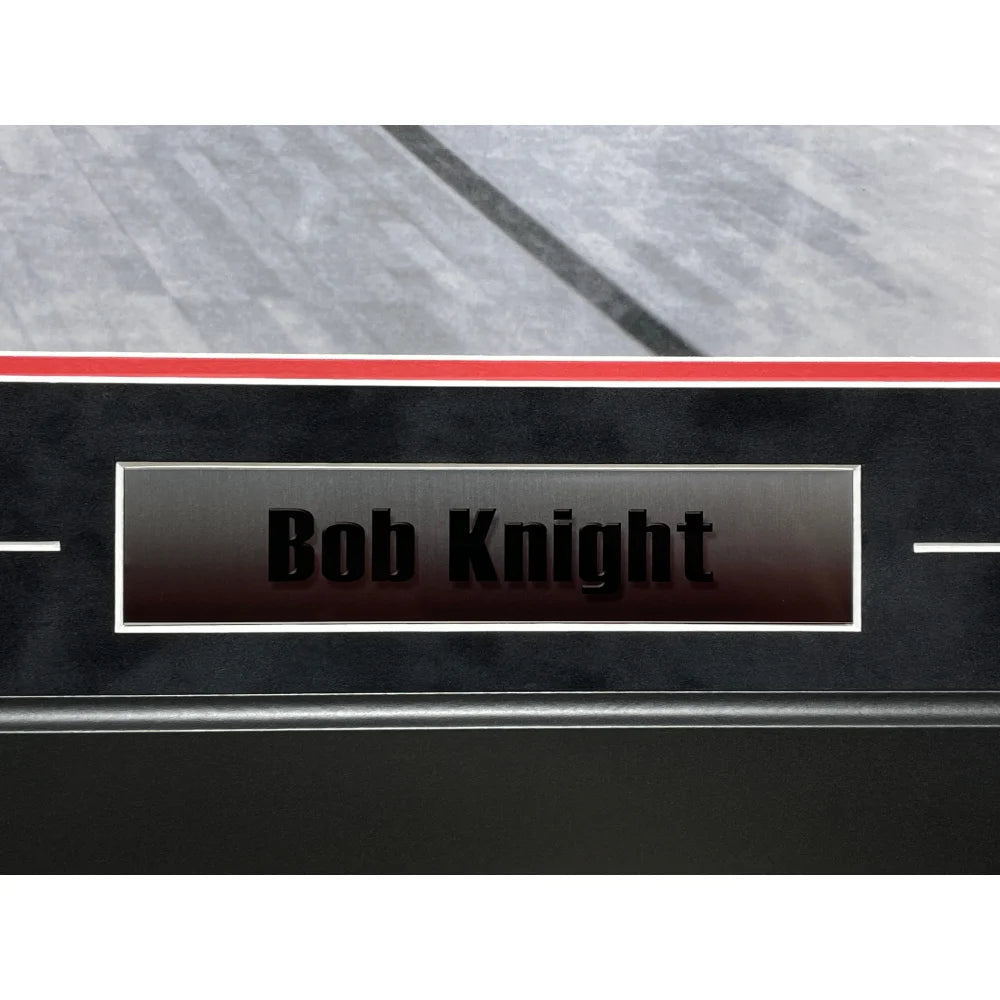 Bob Knight & Phil Bova Autographed Indiana Basketball Chair Throw 16x20 Framed Photo - Signed Memorabilia for Sports Collectors & Indiana Hoosiers Fans - Perfect for Man Cave, Sports Bar, or Office Decor
