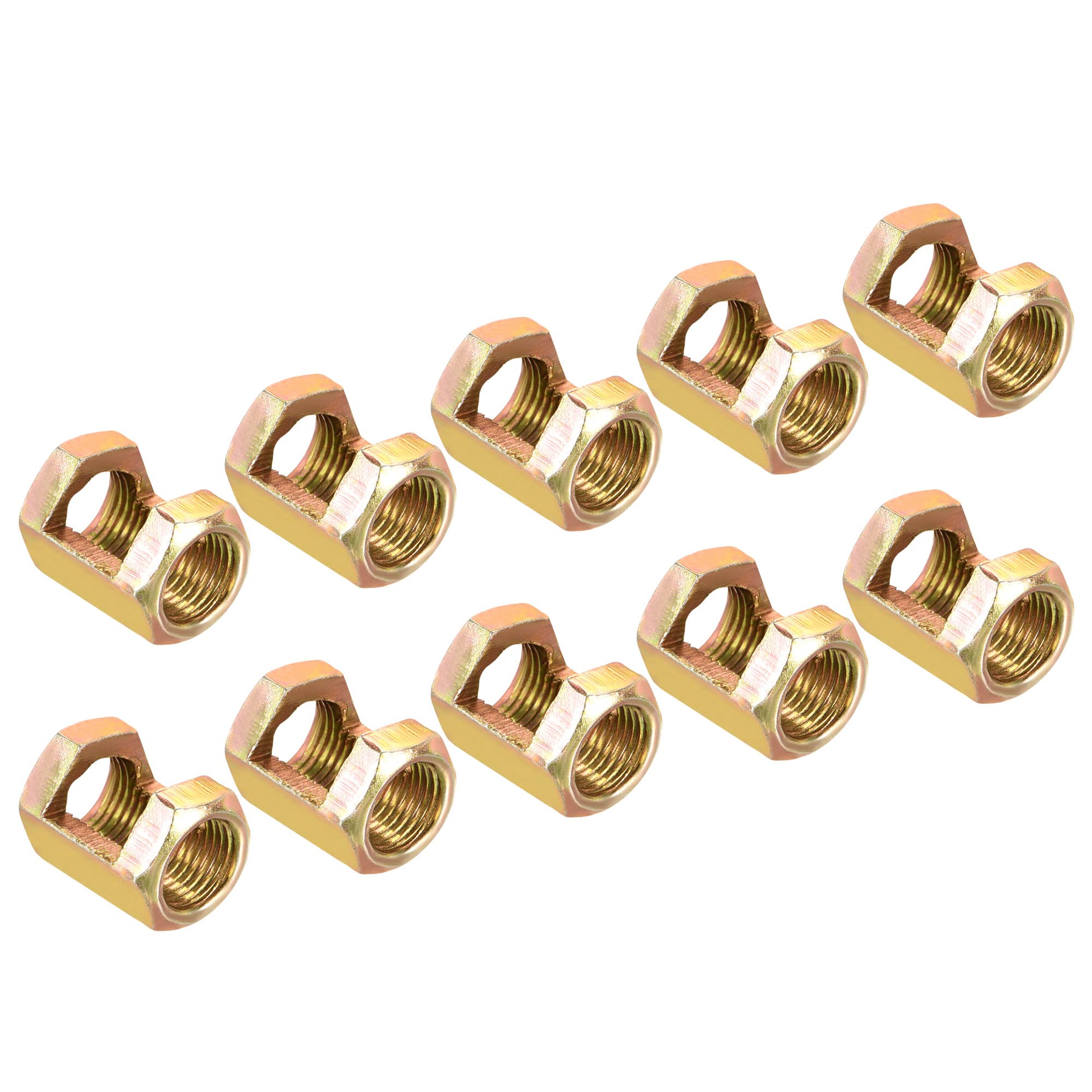 MECCANIXITY M10 Hexagon Nut 20mm Height Zinc Plated Iron for Lamp Pipe Repair - Pack of 10 | DIY Lighting Fixtures, Furniture Assembly & Industrial Applications
