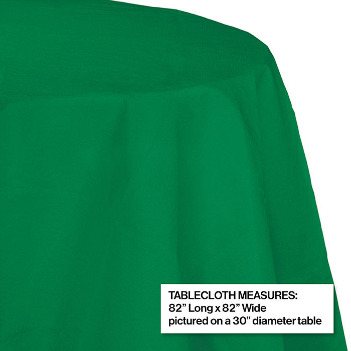 12-Pack Bulk Emerald Green Round Paper Table Covers - 82 Inch Disposable Tablecloths for Party, Wedding, Banquet & Event Decorations