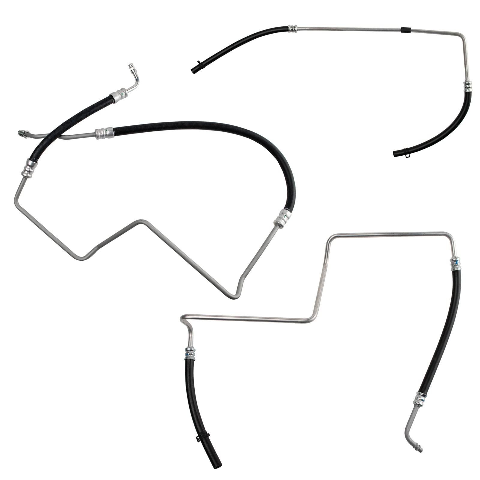 TRQ Power Steering Pressure Return Hose Assembly Set - 3pc Replacement for Chevy Trailblazer & GMC Envoy - Durable OEM Fit for Smooth Steering Performance - Ideal for Off-Roading & Daily Commuting