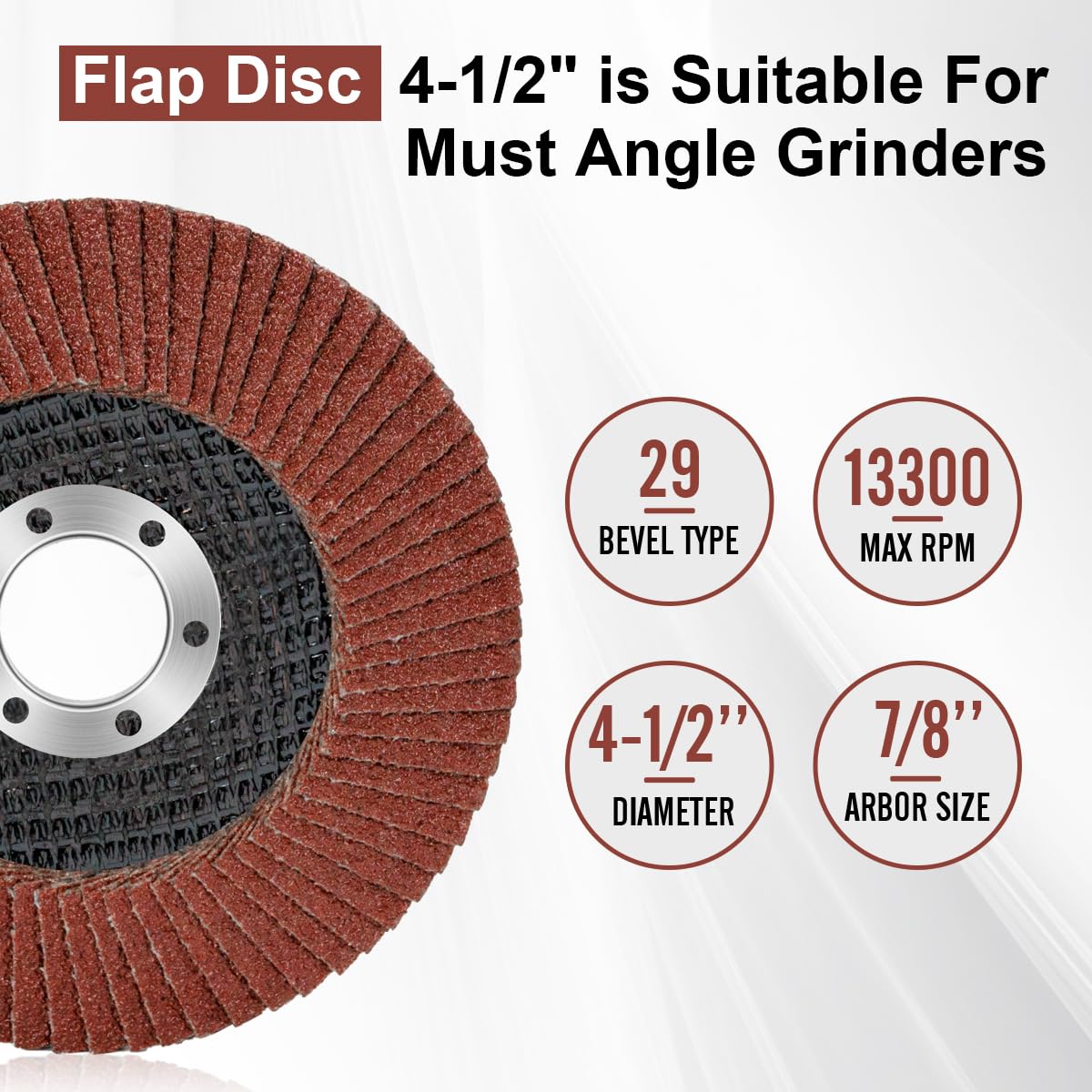 10 Pack 40 Grit Flap Discs 4 1/2 Inch for Angle Grinder - Type 29 Abrasive Sanding Flapper Wheels with Aluminum Oxide - Perfect for Metal Grinding, Wood Sanding & Surface Preparation