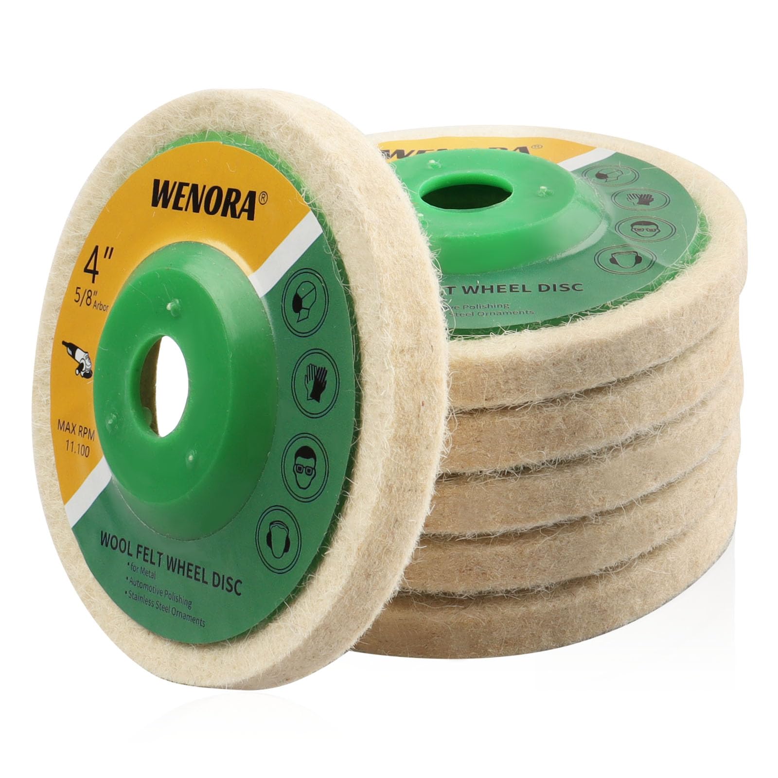 4 Inch Wool Felt Polishing Wheel Disc for 4-1/2 Angle Grinder - Metal, Furniture & Marble Buffing Pad - Professional Polishing Wheel for DIY, Jewelry Making & Automotive Detailing