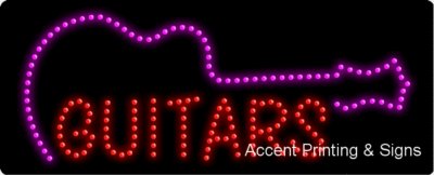 LED Guitar Neon Sign - Flashing & Animated Wall Decor for Music Lovers | Energy Efficient & Durable | Perfect for Bedroom, Bar, Music Studio & Man Cave Decor