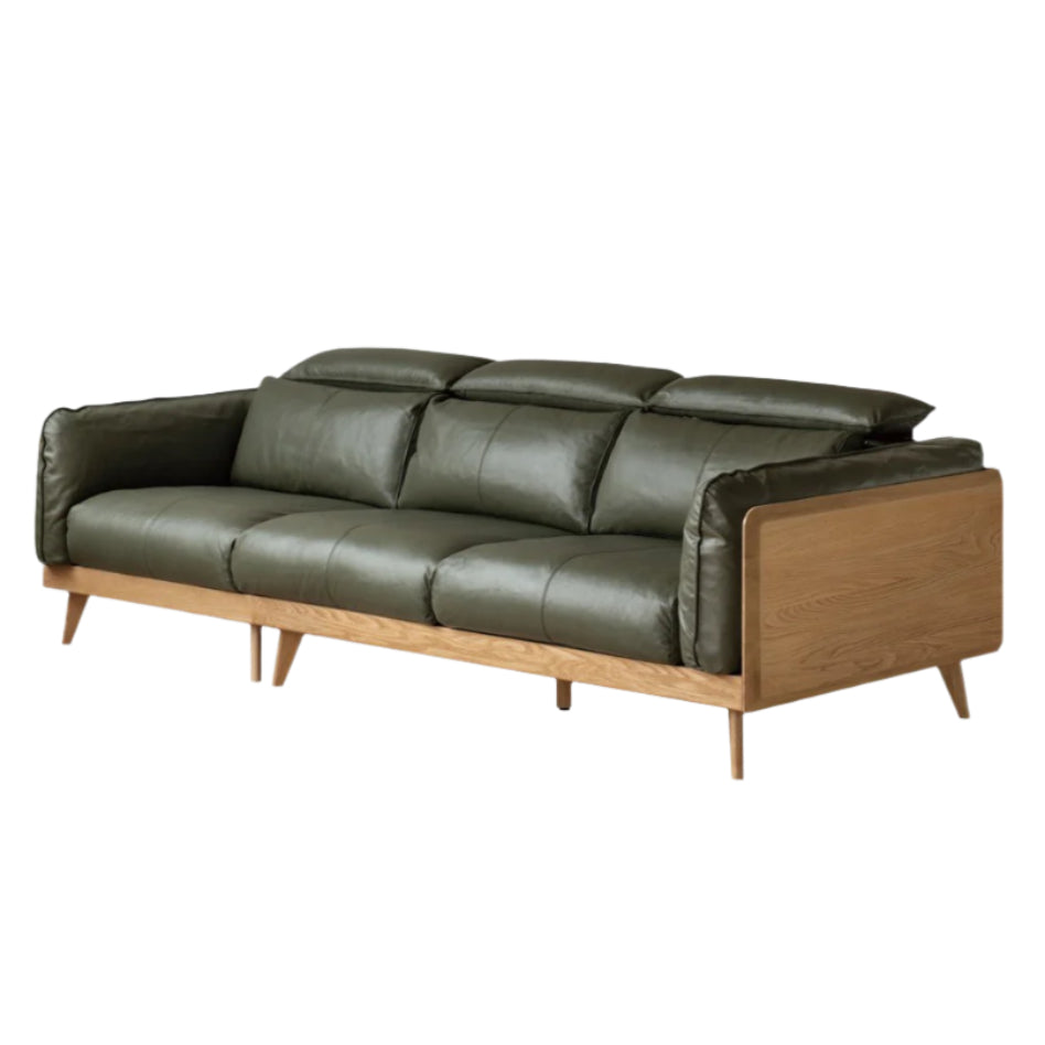 Modern Oak Solid Wood Straight Row Down Sofa - Durable & Stylish Living Room Furniture for Home, Office, and Lounge Spaces