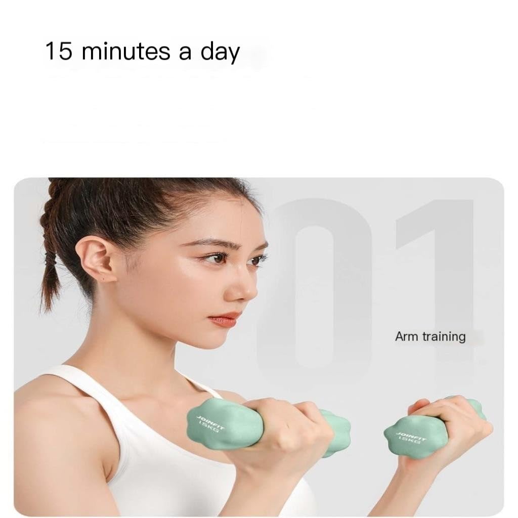 Hexagonal Dumbbells for Women - Home Fitness Equipment Set with Plastic Coated Hand Weights for Strength Training, Toning & Workouts - Perfect for Home Gym, Bedroom & Small Spaces