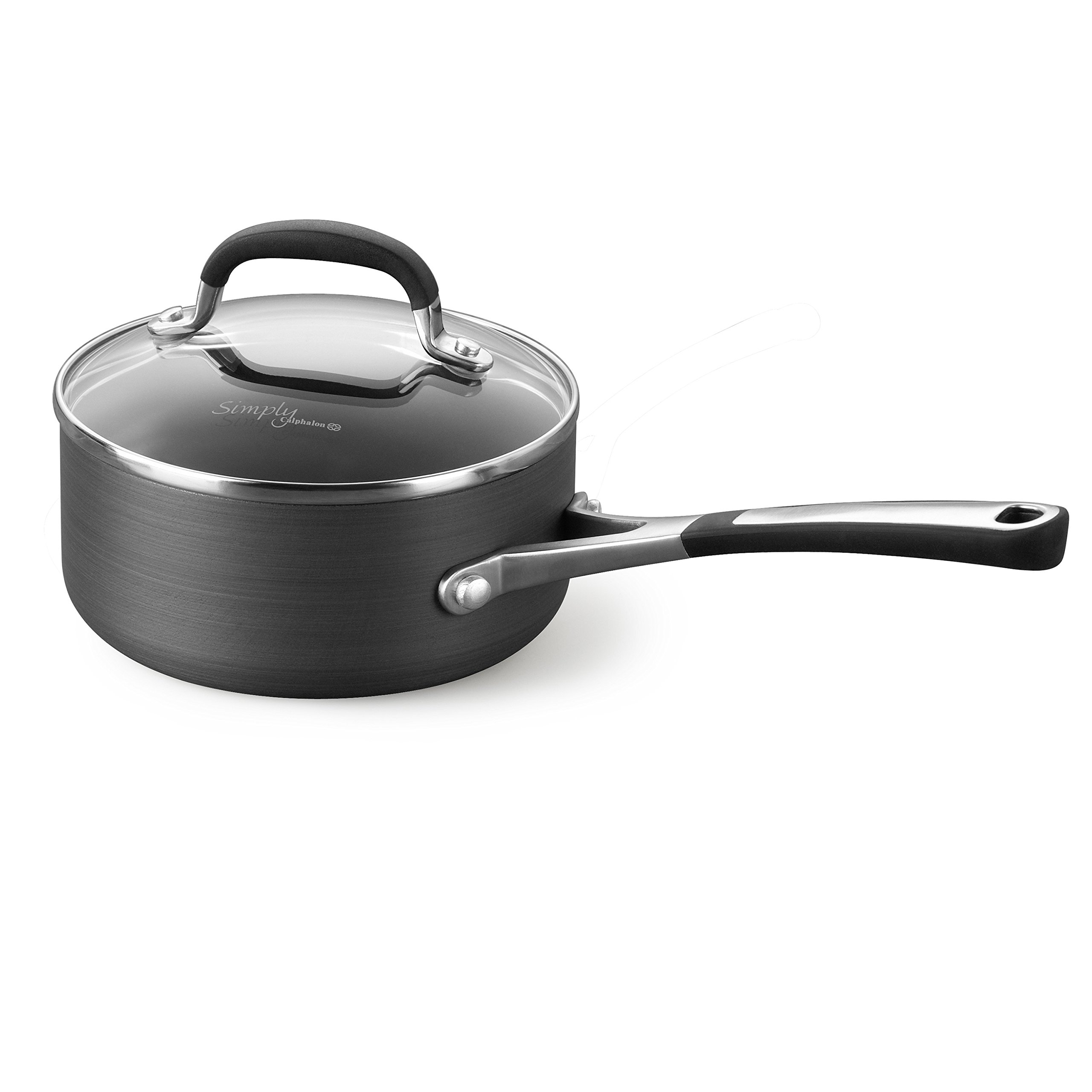 Simply Calphalon Nonstick 1-Quart Sauce Pan - Premium Kitchen Cookware for Sauces, Soups & Melting - Perfect for Home Cooking & Professional Chefs