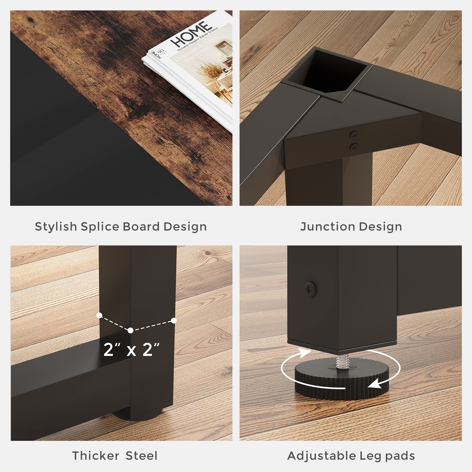 Tribesigns 70 Inch Modern Computer Desk - Large Office Desk with Black Metal Frame, Study Writing Workstation for Home Office | Perfect for Remote Work, Gaming & Study Spaces