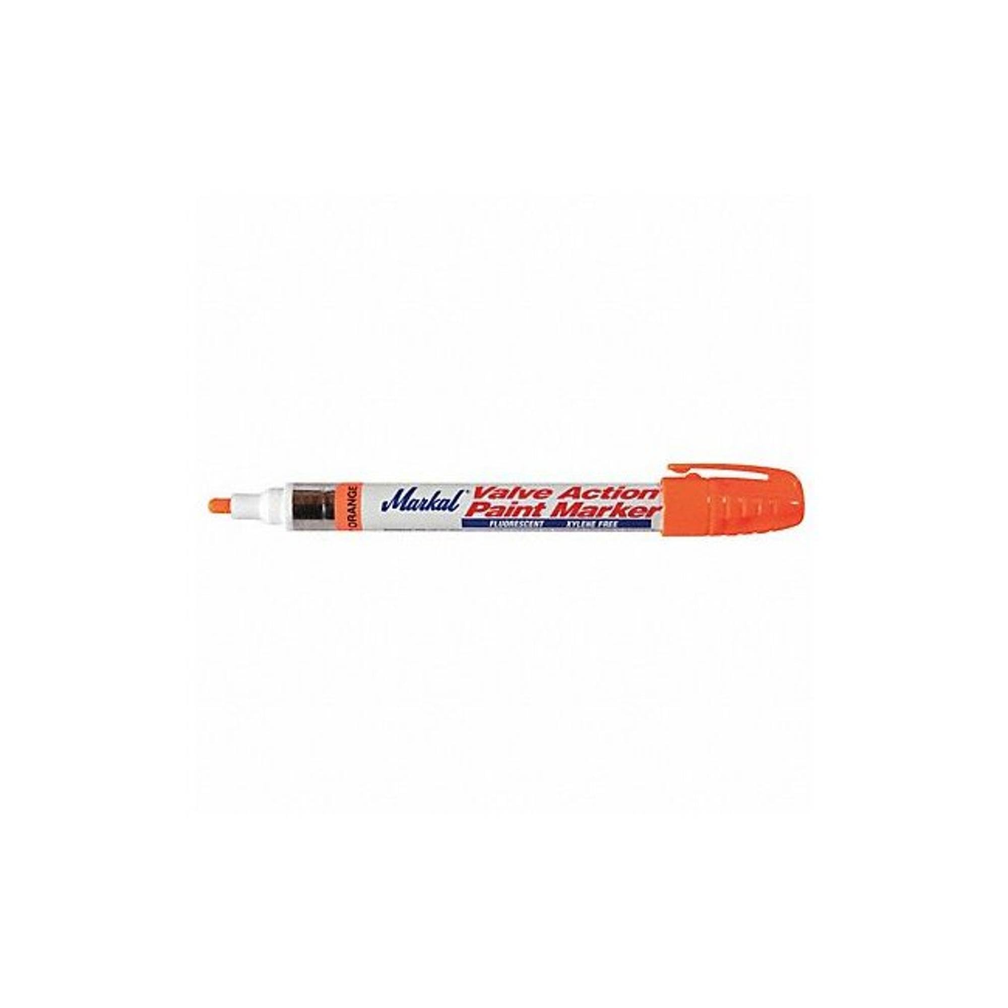 MARKAL Valve-Action Paint Marker - Fluorescent Orange (FL Orange) for Industrial Labeling, Construction Marking & DIY Projects