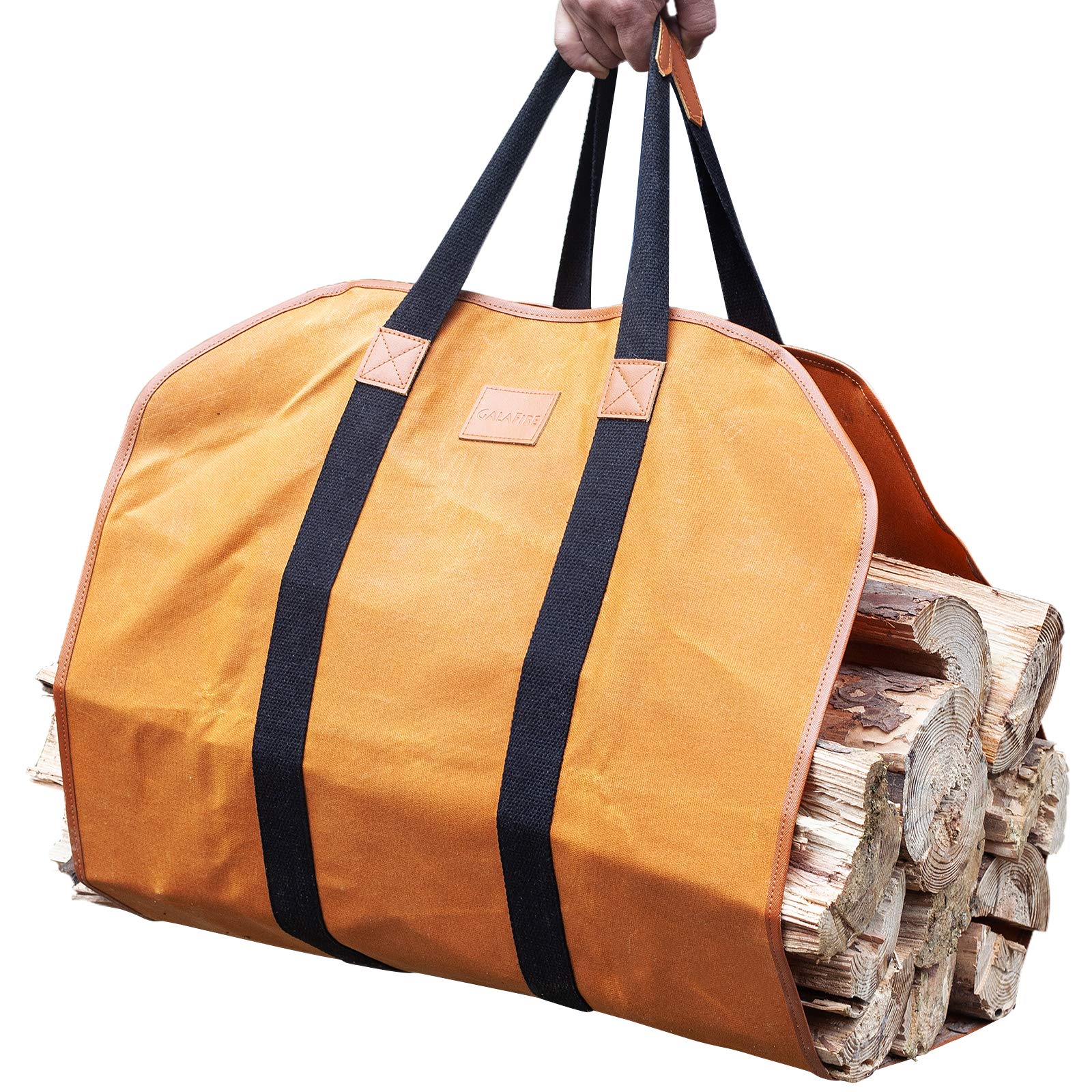 Heavy Duty 20oz Waxed Canvas Firewood Carrier - Large Capacity 21