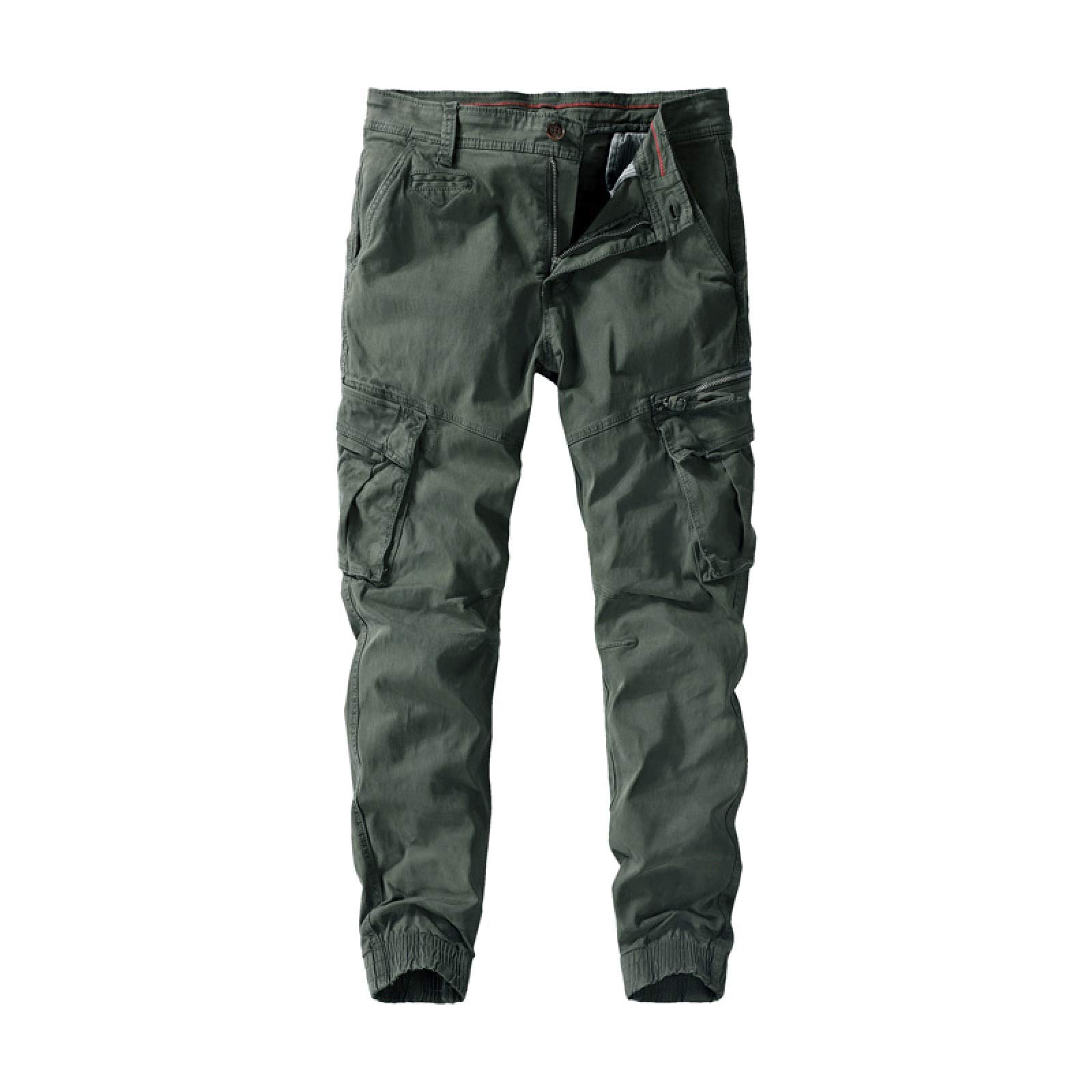 Men's Winter Washed Work Pants - Comfortable Casual Solid Color Trousers for Outdoor Jobs & Everyday Wear