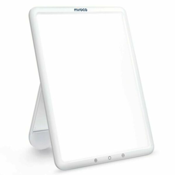 Miroco 10000 Lux UV-Free LED Light Therapy Lamp - 90° Adjustable Stand, Timer & Memory Function, Touch Control for Seasonal Depression, SAD, Sleep & Mood Improvement - Perfect for Home, Office & Travel Use