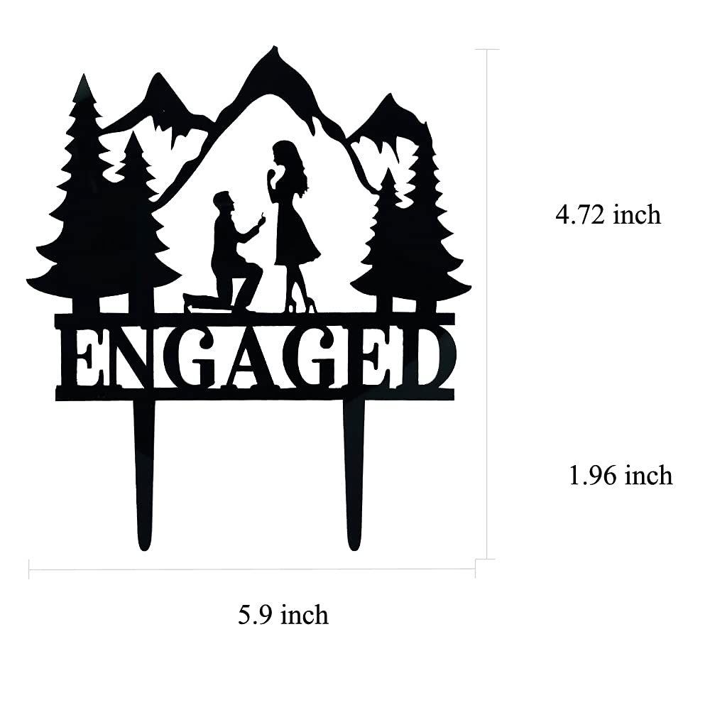 Mountain Engagement Cake Topper - Romantic Proposal Wedding Cake Decor for Bridal Shower, Engagement & Proposal Parties - Perfect for Wedding Cakes, Anniversary Celebrations & Romantic Surprises