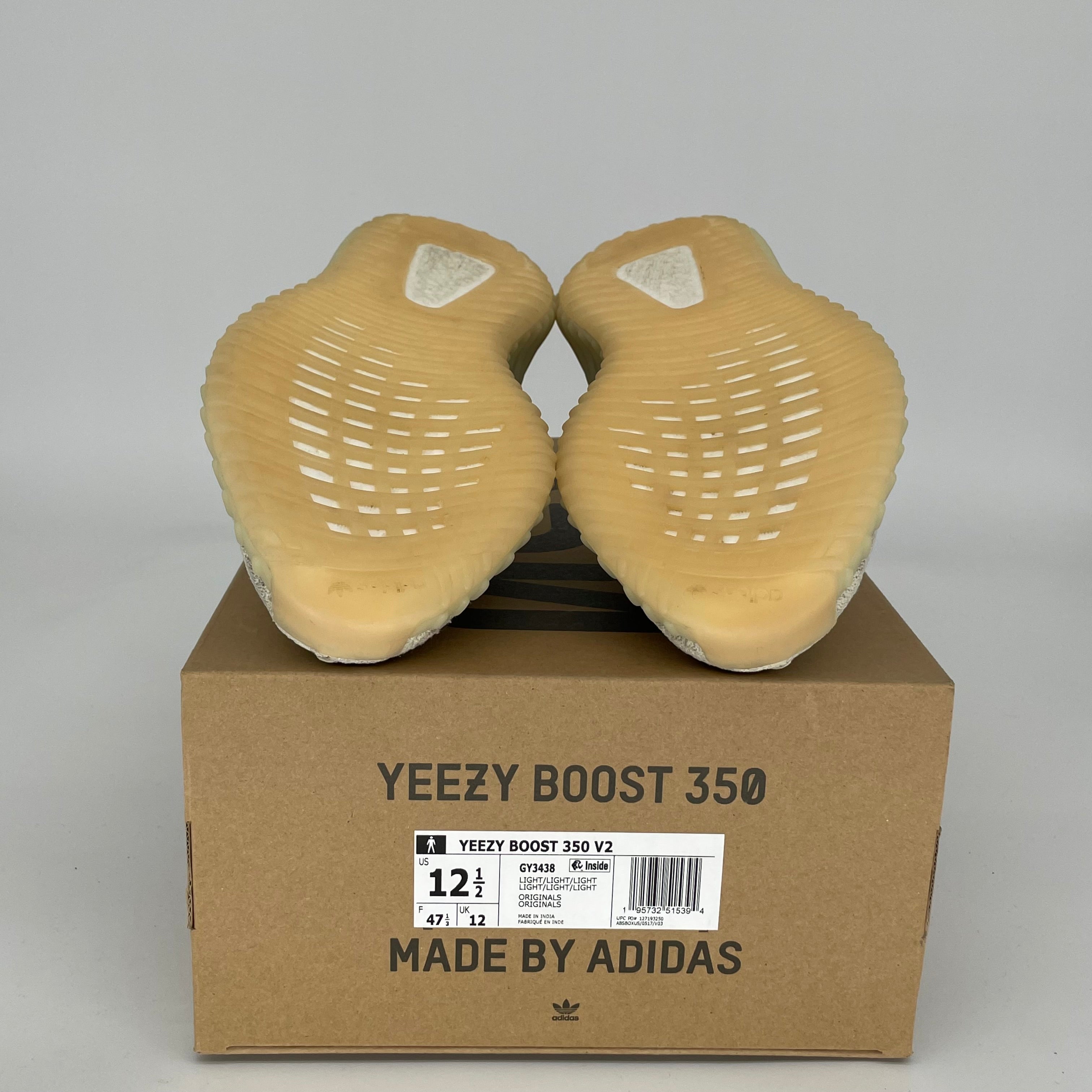 Adidas Yeezy Boost 350 V2 Light Sneakers - Size 12.5 (GY3438) | Men's Running Shoes for Casual Wear & Gym Workouts