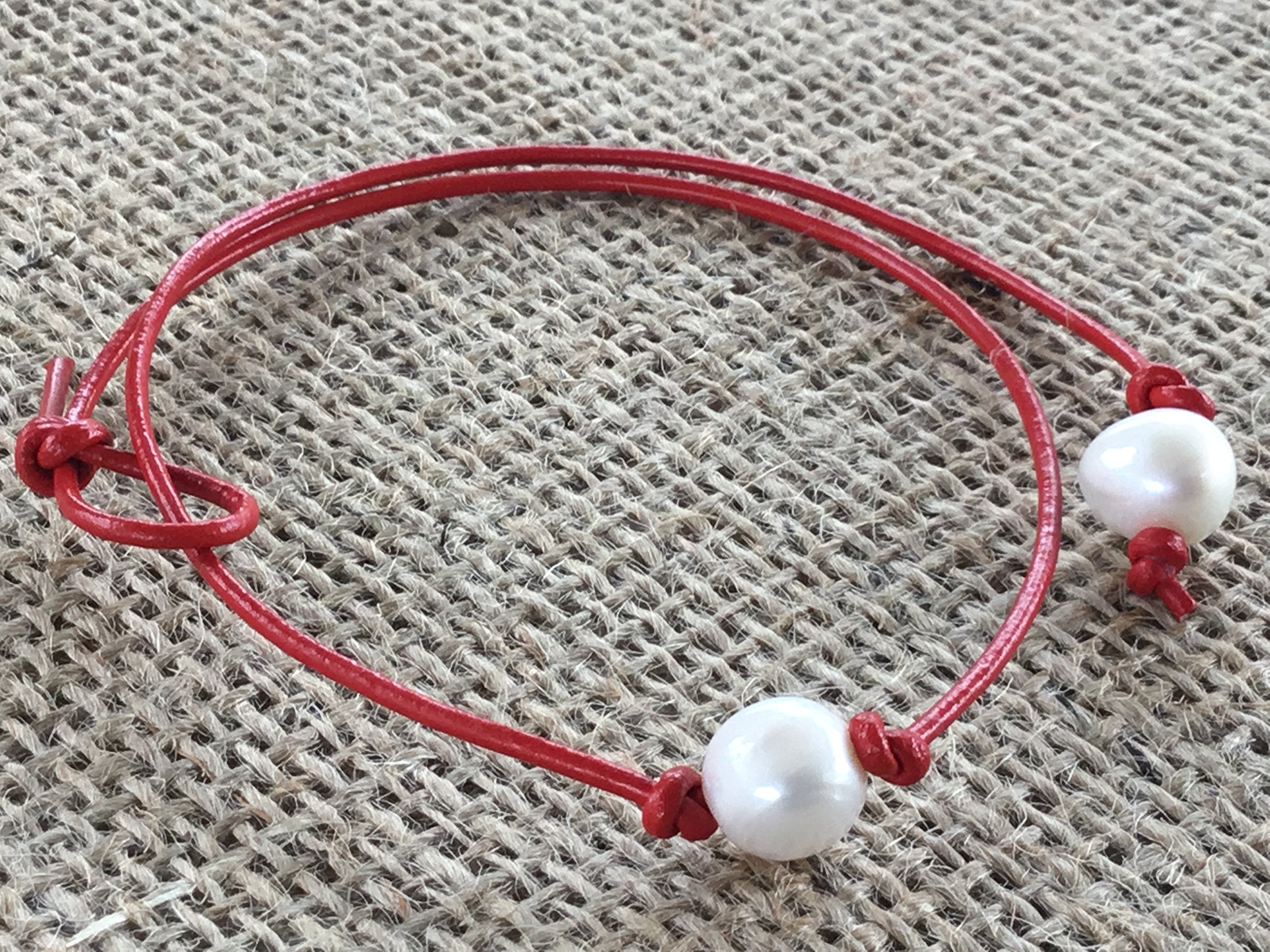 Genuine Leather Pearl Choker Necklace for Women - Elegant Leather Cord with Pearls - Perfect for Weddings, Parties & Everyday Fashion Accessories