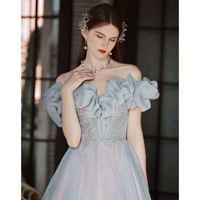 Elegant Off Shoulder Long Prom Dress A-Line Evening Gown for Women - Perfect for Formal Events, Weddings & Special Occasions