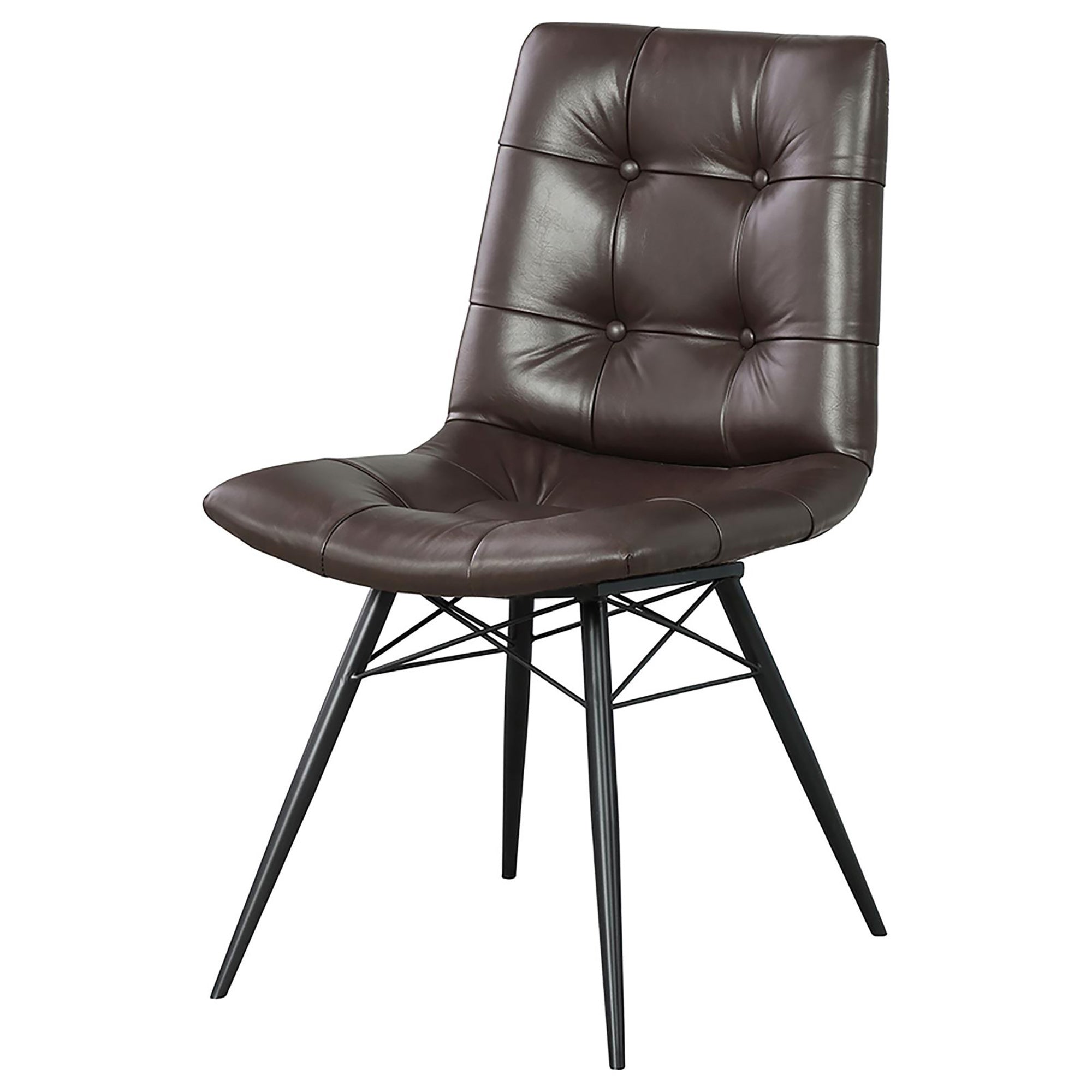 Brown and Gunmetal Back Dining Chairs Set of 4 - Modern Kitchen & Dining Room Furniture for Home Decor | Perfect for Family Gatherings & Dinner Parties