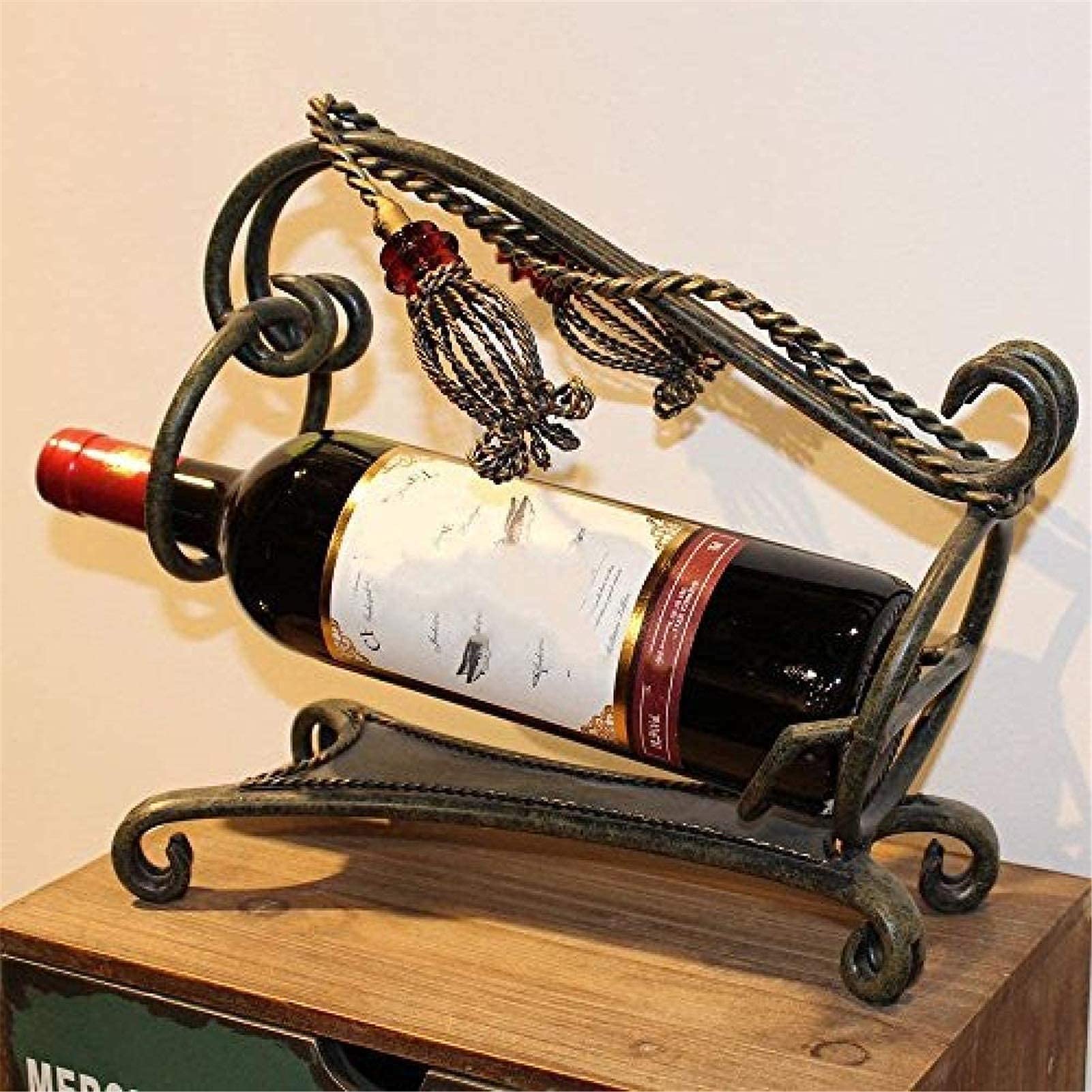 European Wrought Iron Wine Rack - Portable Inverted Cup Holder for Wine Bottle Storage | Home Bar Decor, Kitchen Organizer & Dining Room Art Piece | Perfect for Wine Lovers, Housewarming Gifts & Party Decorations