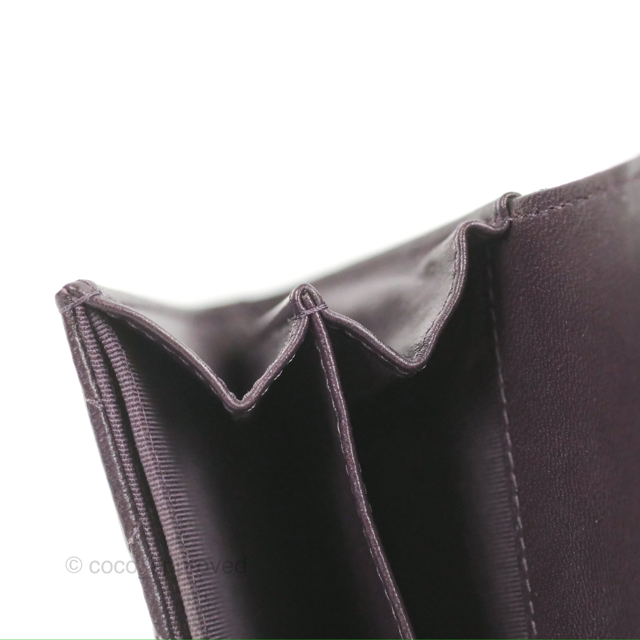 Chanel Classic Flap Coin Purse - Dark Purple Lambskin Leather with Silver Hardware | Luxury Small Wallet for Women, Perfect for Parties & Evening Events