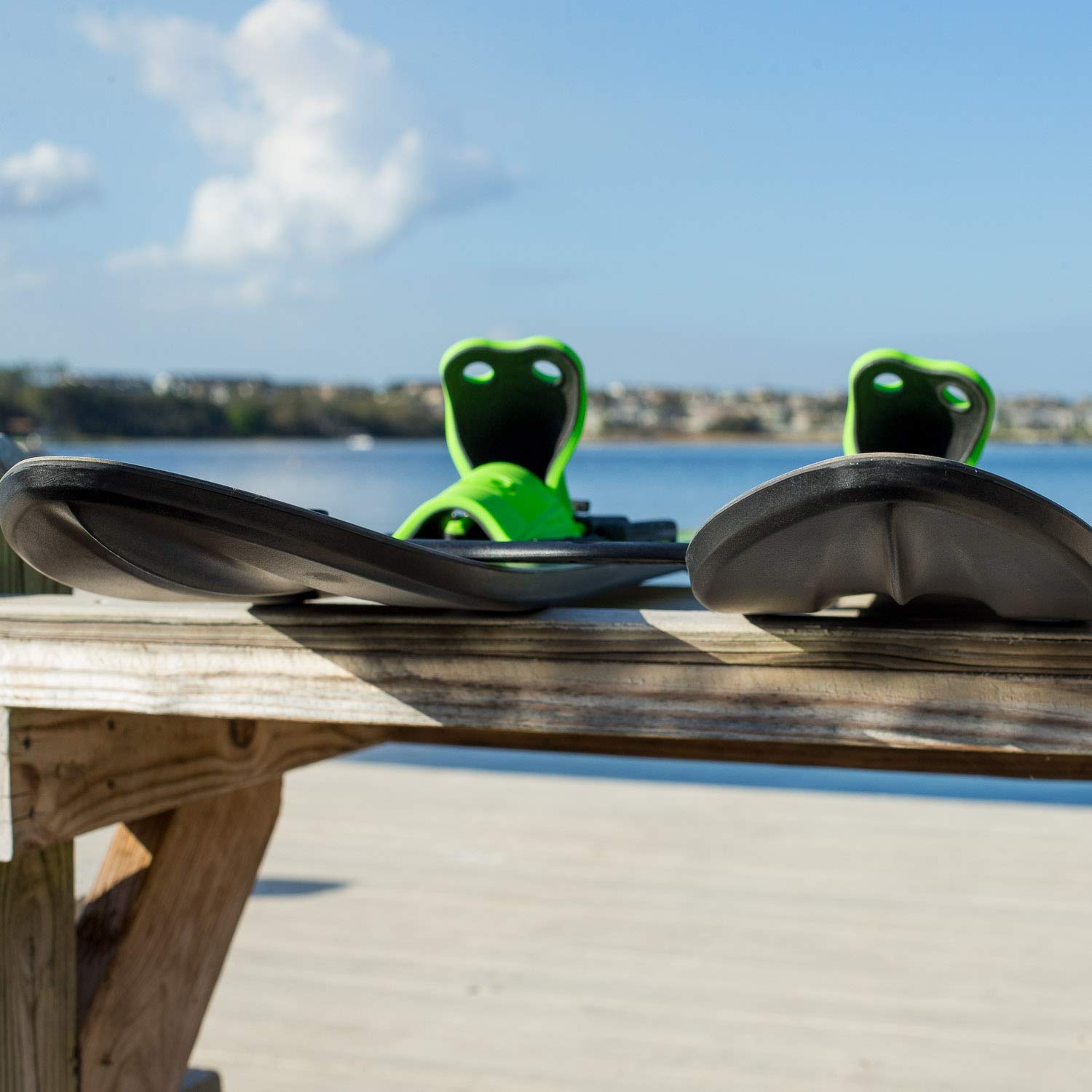 O'Brien Children All-Star Trainers Kids Combo Waterskis - Green One Size Waterski Set for Beginners | Perfect for Lake, River & Family Water Sports Activities