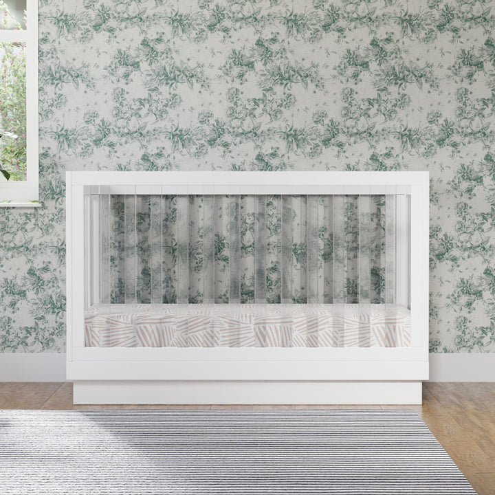 Babyletto Harlow Acrylic 3-in-1 Convertible Crib with Toddler Bed Conversion Kit - Modern Nursery Essential for Newborns to Toddlers | Safe & Stylish Baby Bedroom Furniture