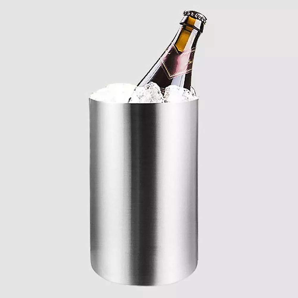Premium Stainless Steel Double-Walled Insulated Ice Bucket - 12oz Round Cocktail Chiller for Whiskey, Wine & Beverages - Perfect for Parties, Bars & Home Entertaining