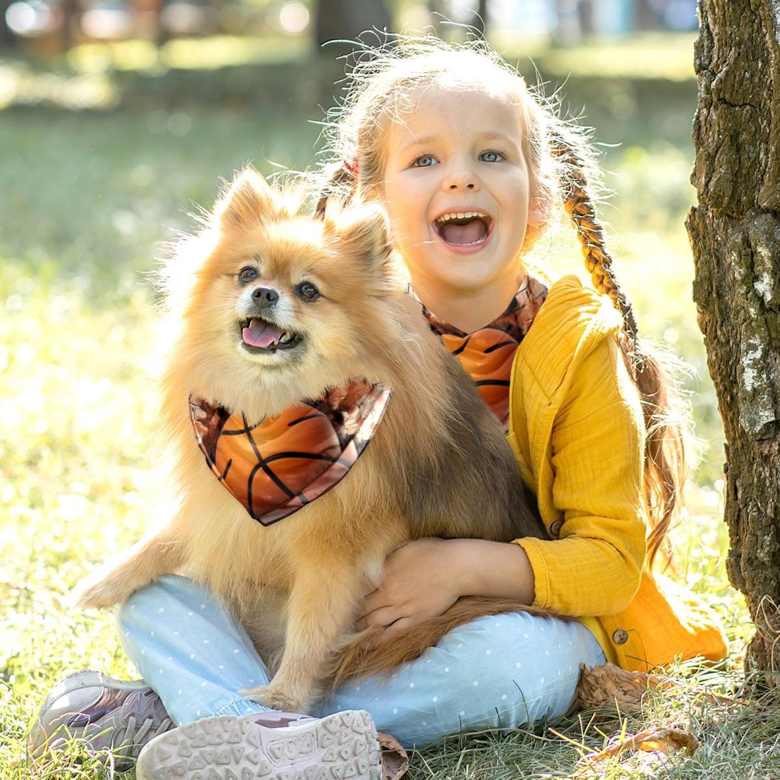 3D Basketball Pattern Dog Bandanas - 2-Piece Set for Small, Medium & Large Dogs & Cats - Pet Scarf & Accessories - Perfect for Pet Parties, Photo Shoots & Outdoor Adventures